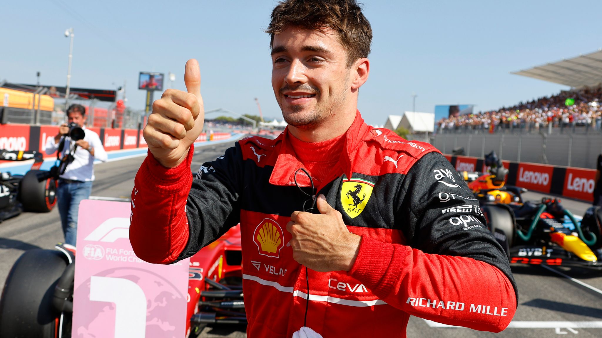 French GP Qualifying: Charles Leclerc storms to pole position ahead of title rival Max Verstappen