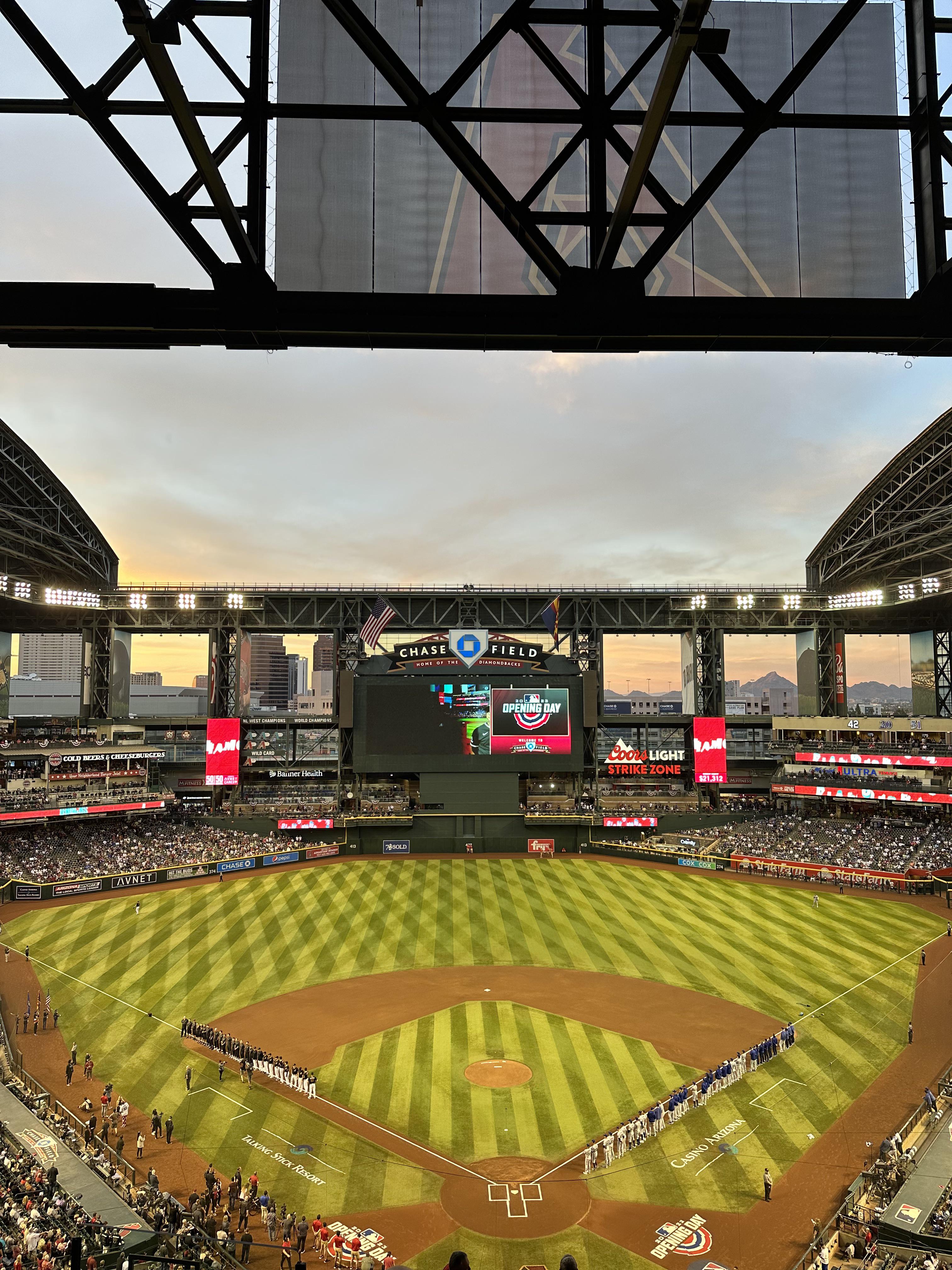 Chase Field is an entirely different ballpark with the roof and panels open