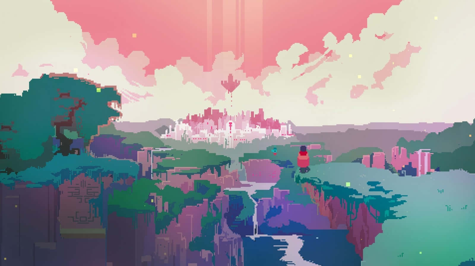 Pink Pixel Art Wallpaper