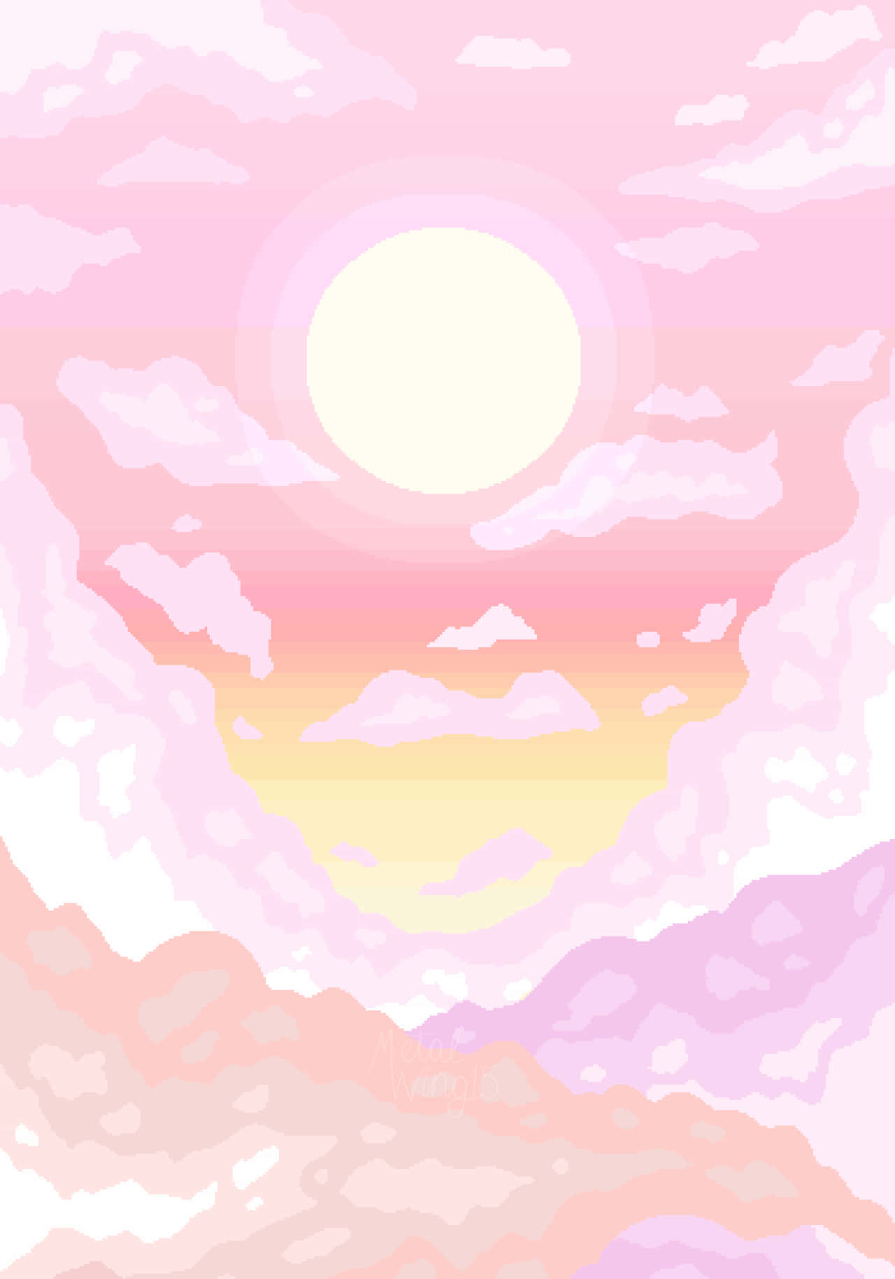 Download Uniquely Crafted Pink Pixel Art Wallpaper