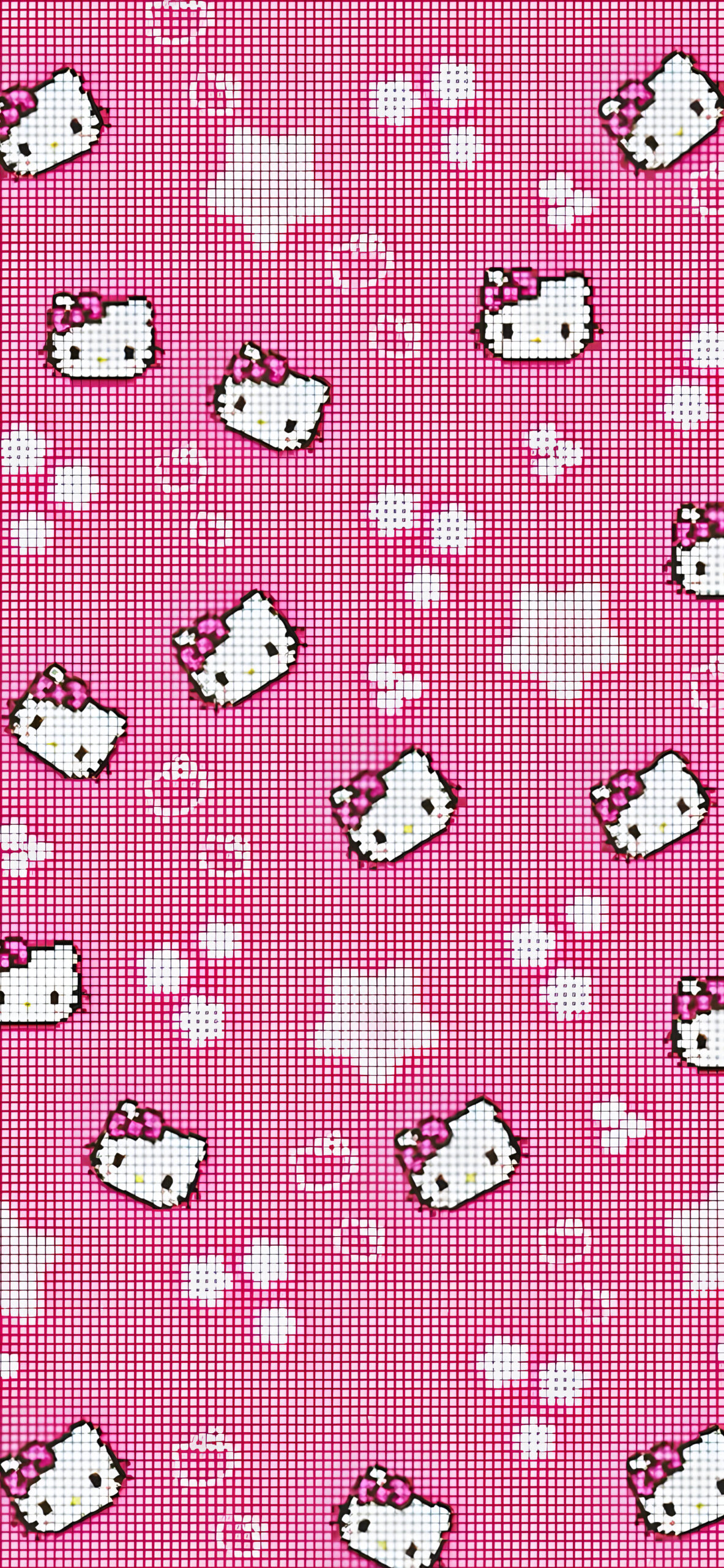 Hello Kitty Pixel Art Wallpaper Sanrio Pattern Wallpaper