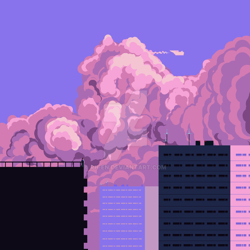 Pixel Art Wallpaper Pink Clouds's Ko Fi Shop