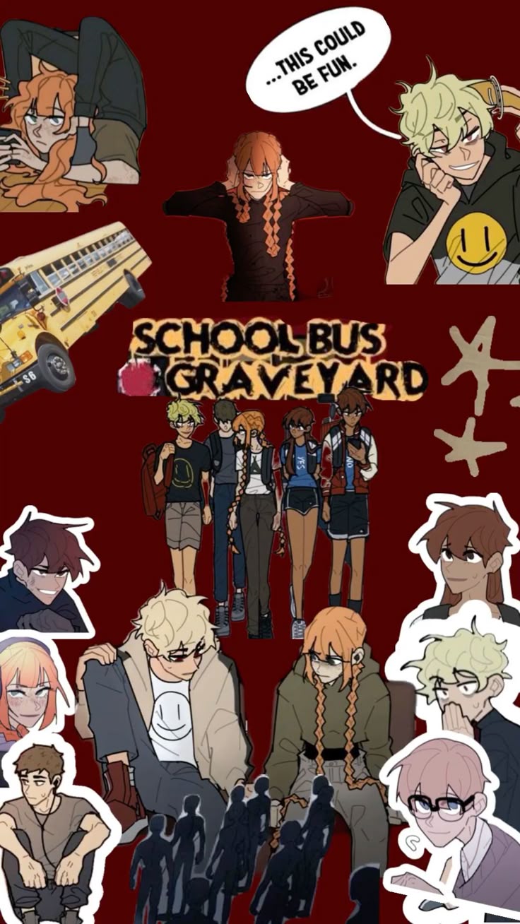 School bus graveyard wallpaper icons