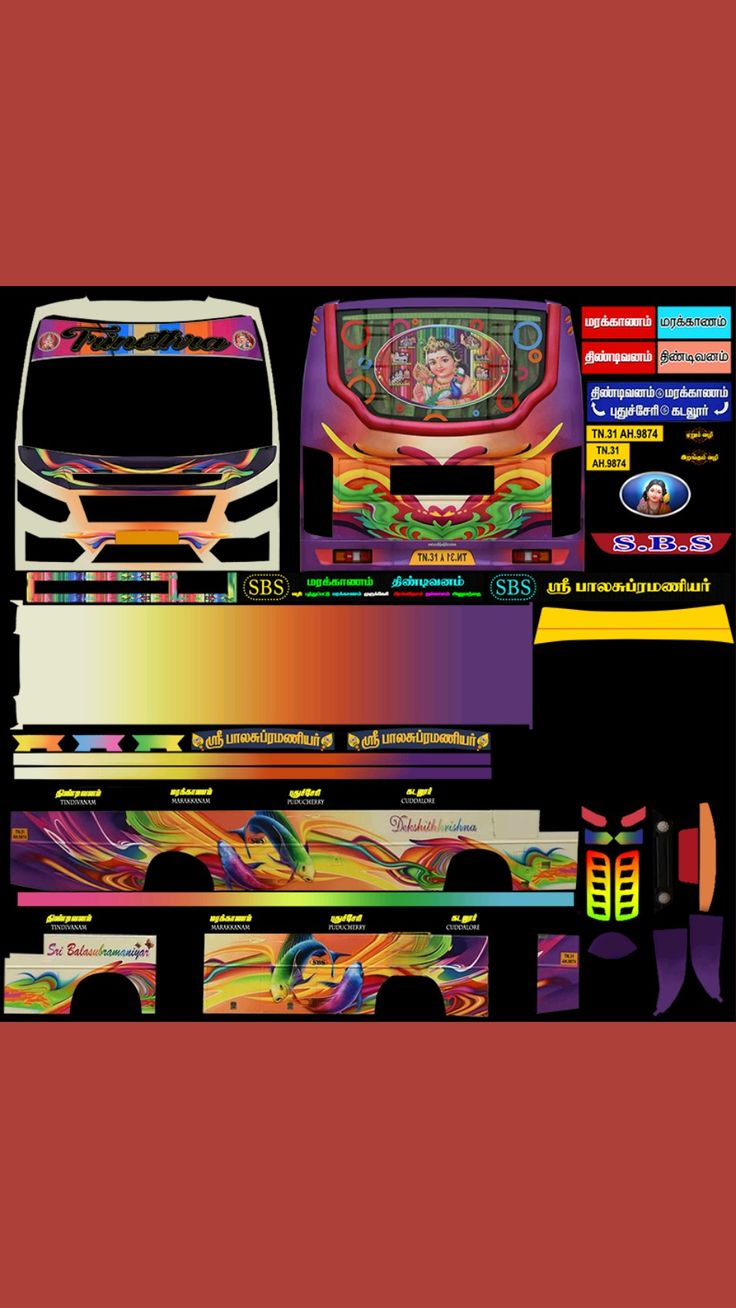 Colorful Bus Graphics: Private Bus Livery, Bus Skin Design, and More