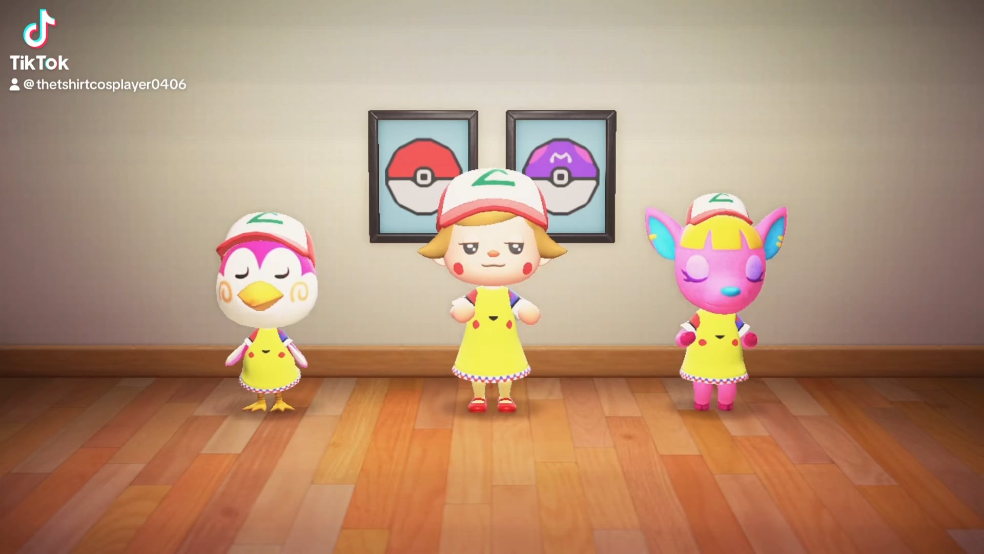 Custom designed some Pokemon outfits so that I could recreate the PokeDance in Animal Crossing! (OC)