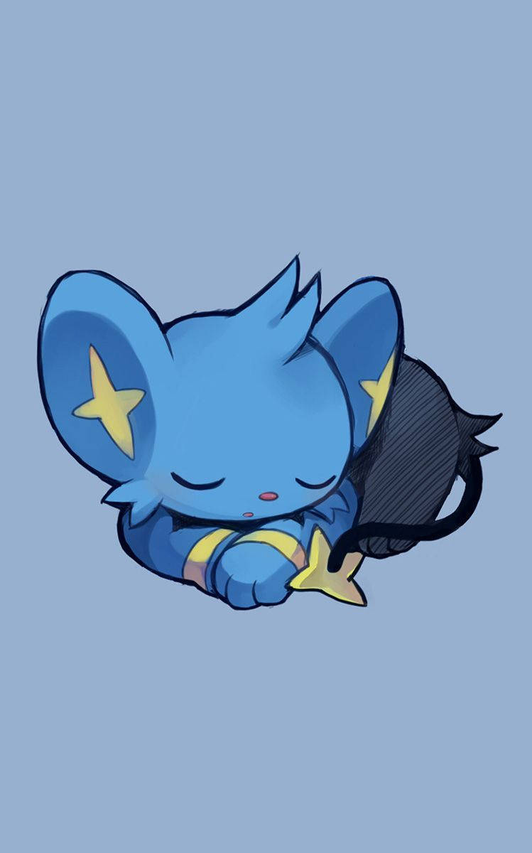 Download Shinx Sleeping Gray Background Wallpaper
