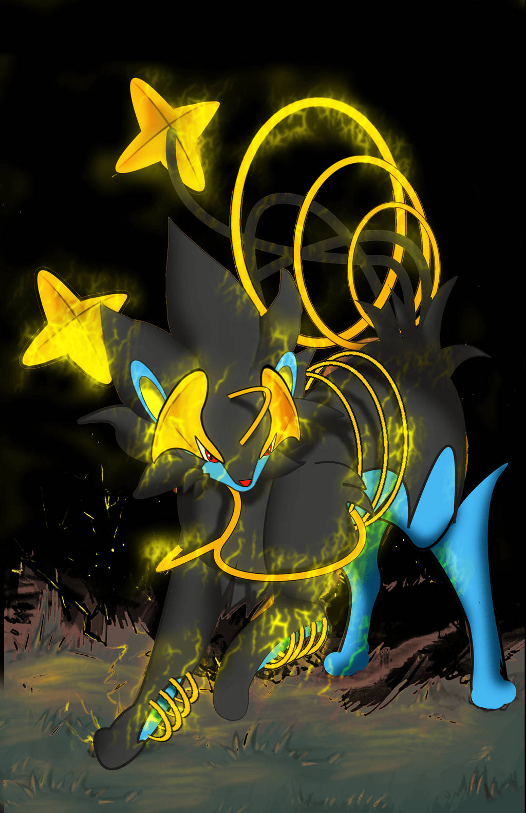 Download Shinx evolves into Luxray in a state of confusion. Wallpaper
