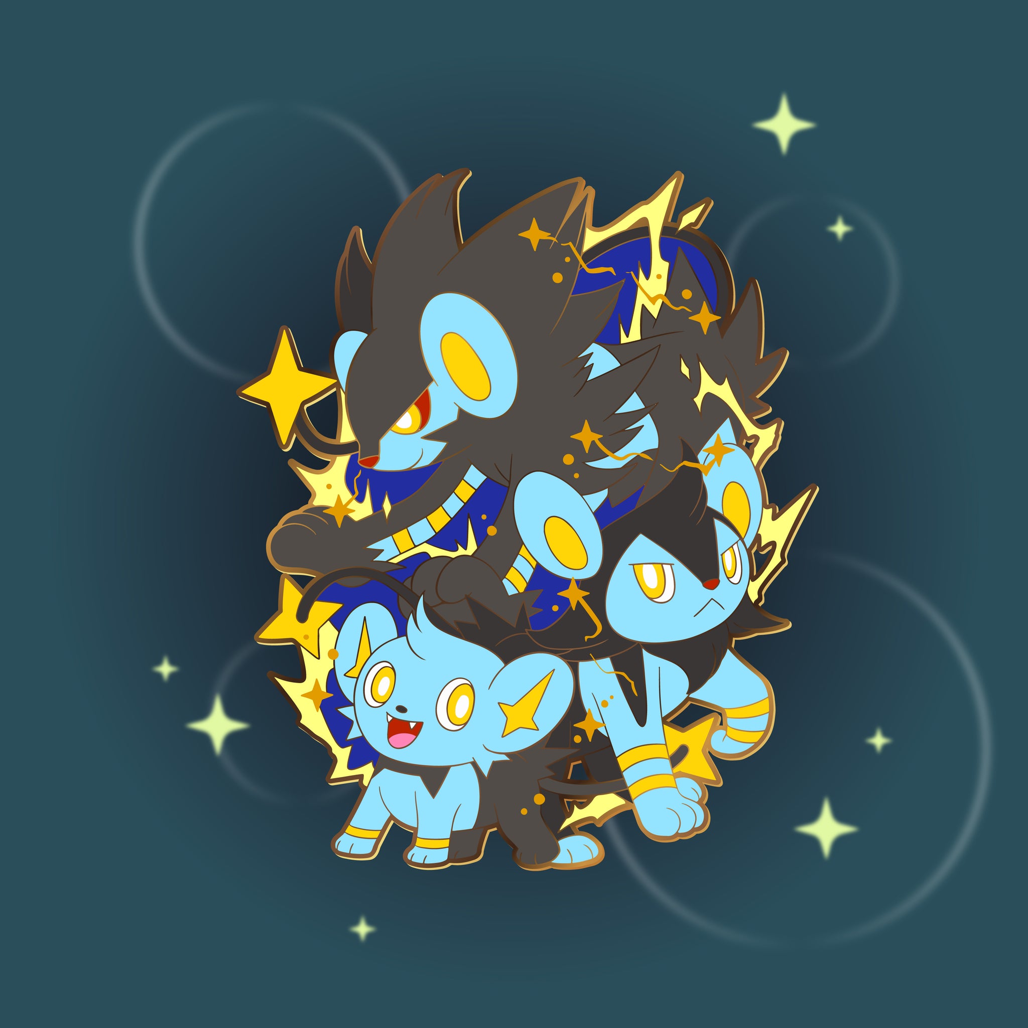 Shinx, Luxray Evolution Enamel Pin
