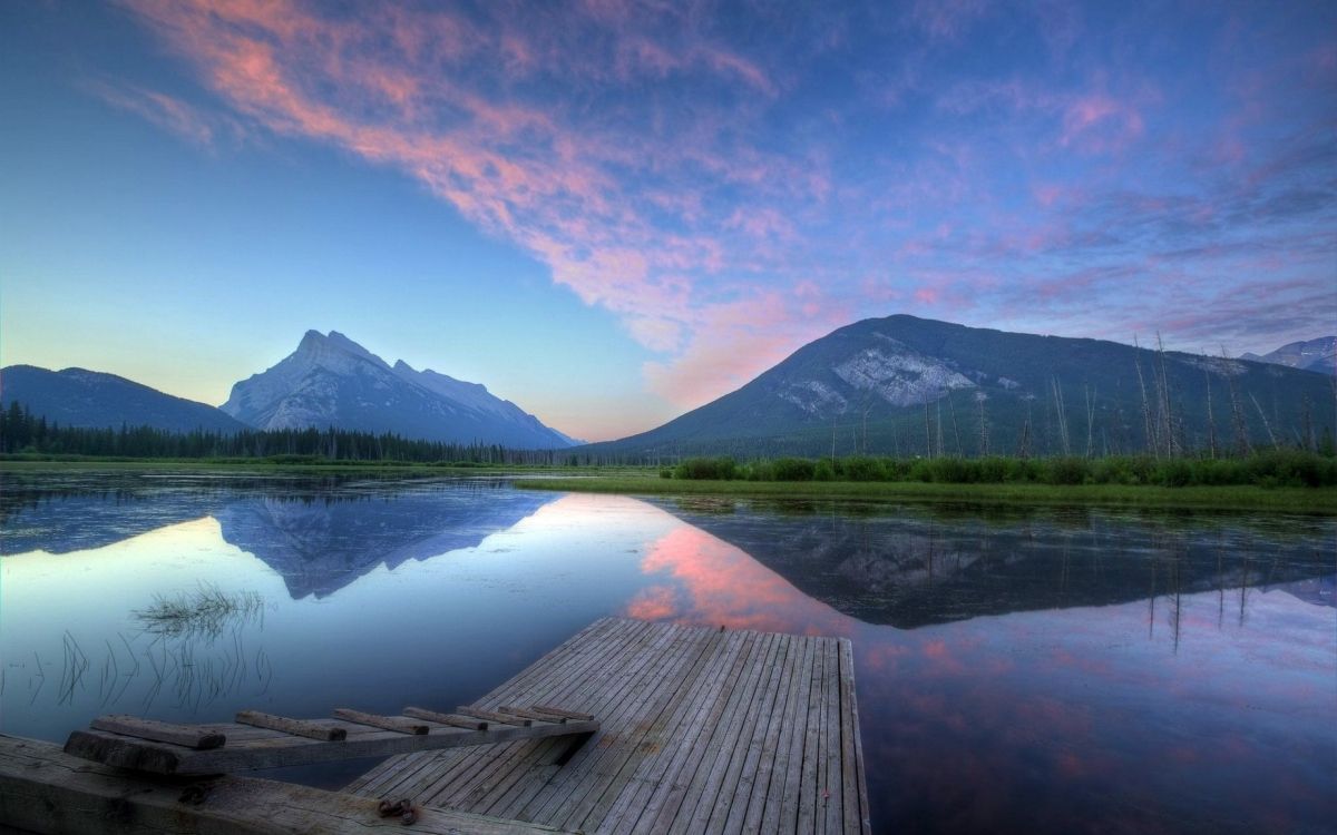 Wallpaper Brown Wooden Dock on Lake During Daytime, Background Free Image