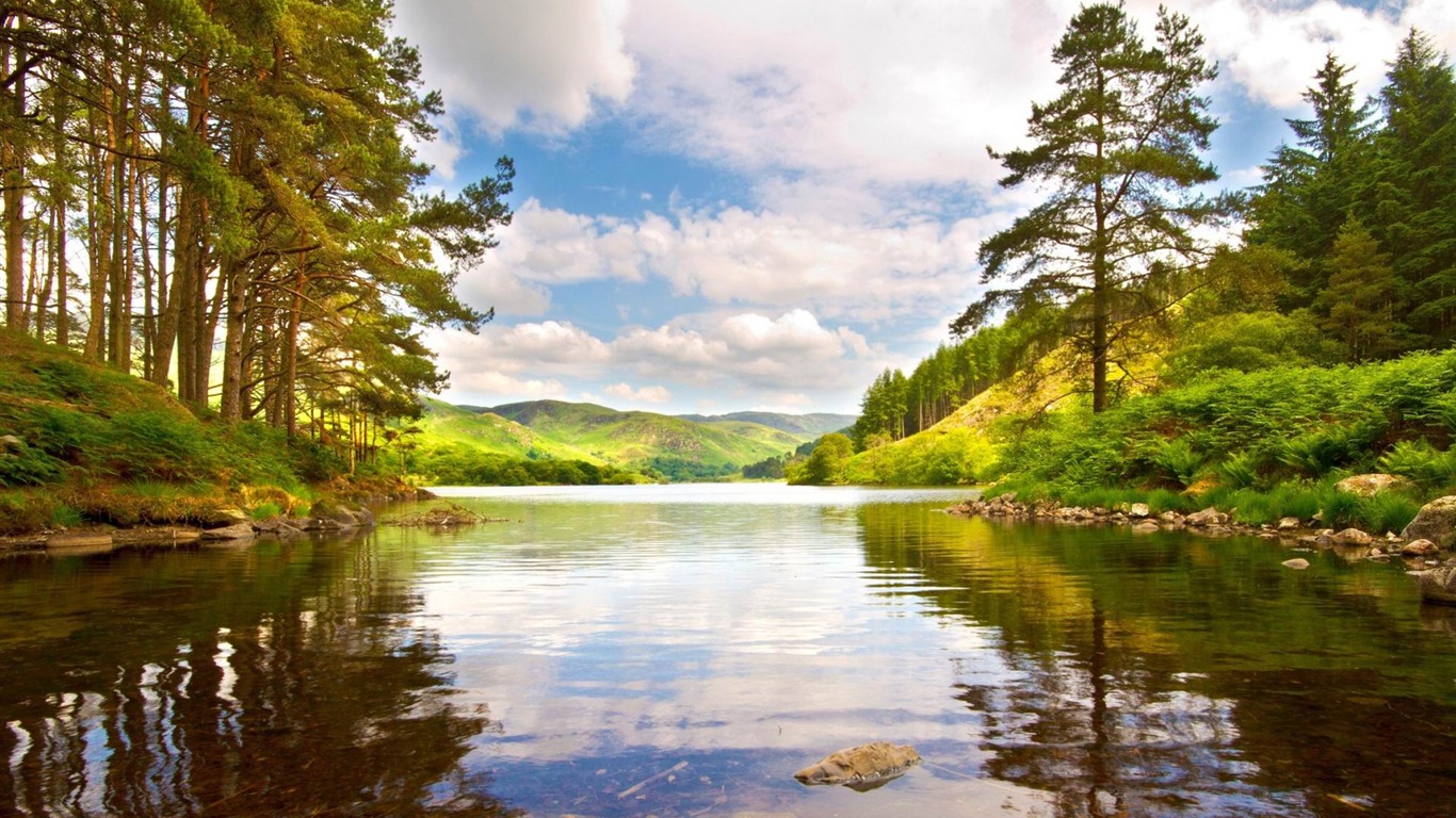 Mountain Lake Summer Nature Desktop Wallpaper