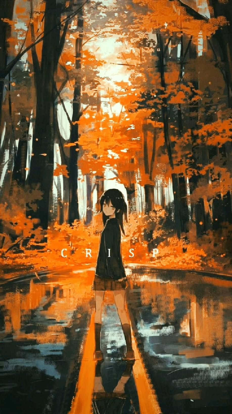 Download Fall Anime Girl With Reflection Wallpaper