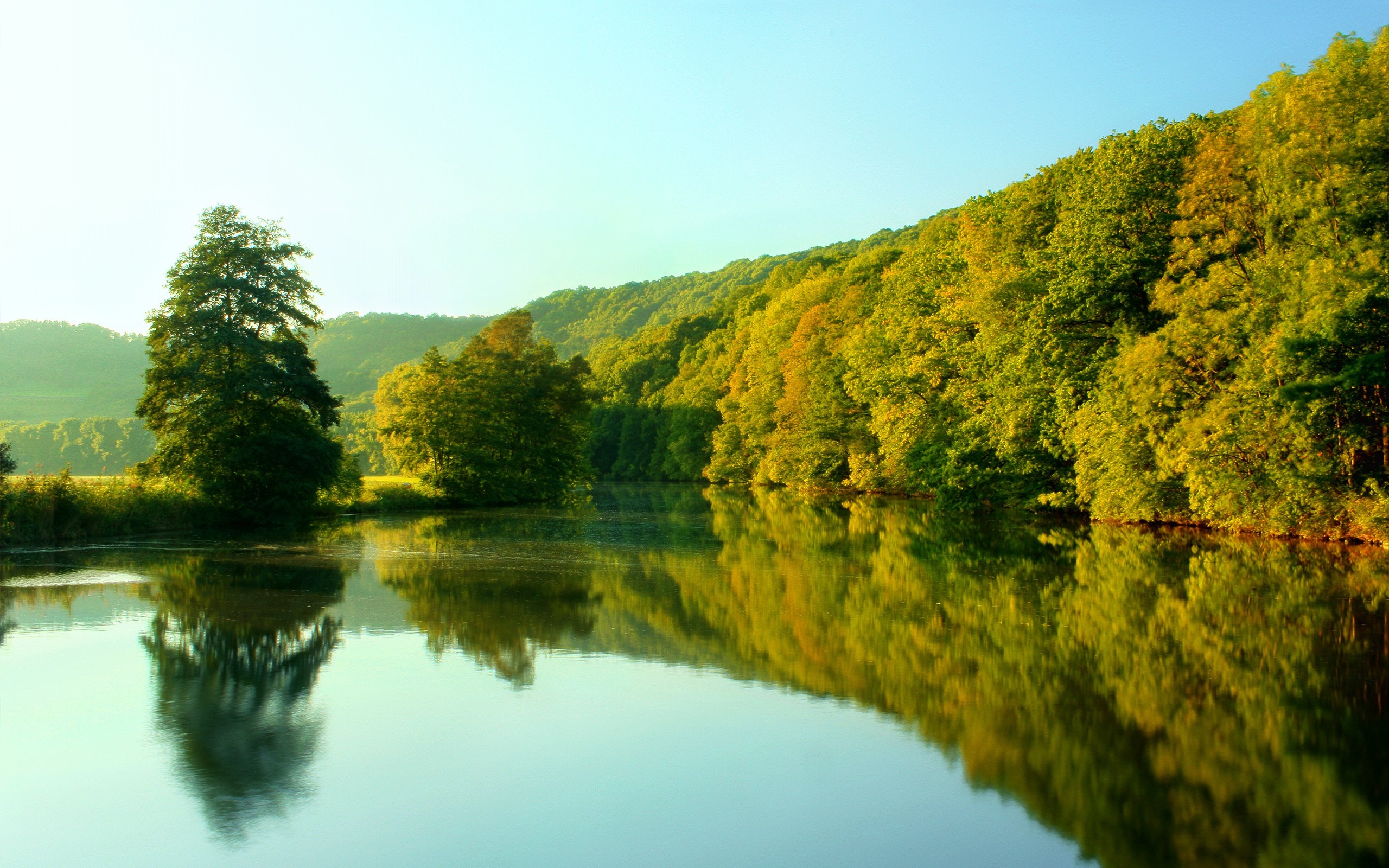 photography, Landscape, Trees, Nature, Plants, Summer, Water, Lake, Reflection Wallpaper HD / Desktop and Mobile Background
