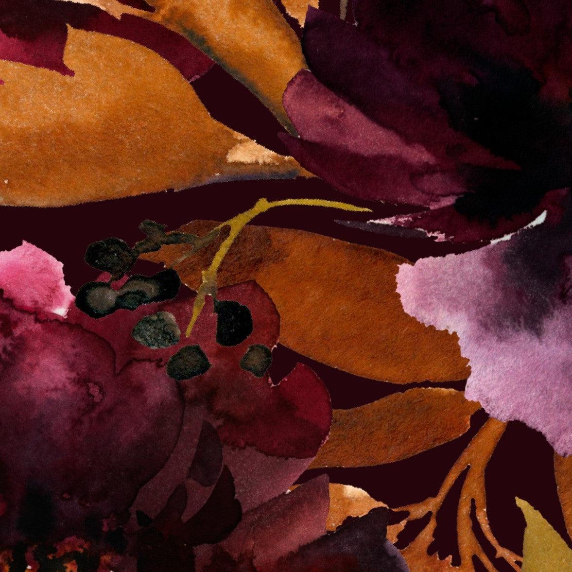 Ginger Autumn Floral Wallpaper