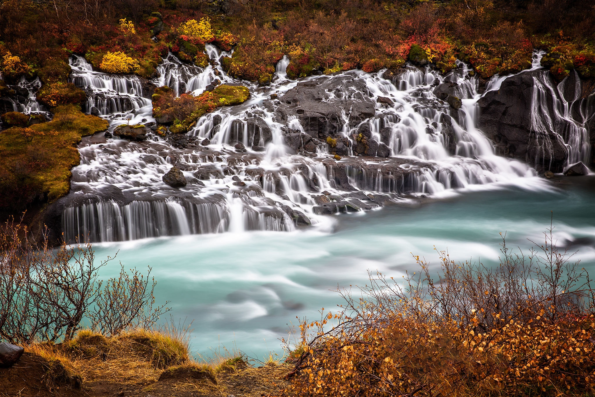 Download Iceland Stream Nature Waterfall HD Wallpaper