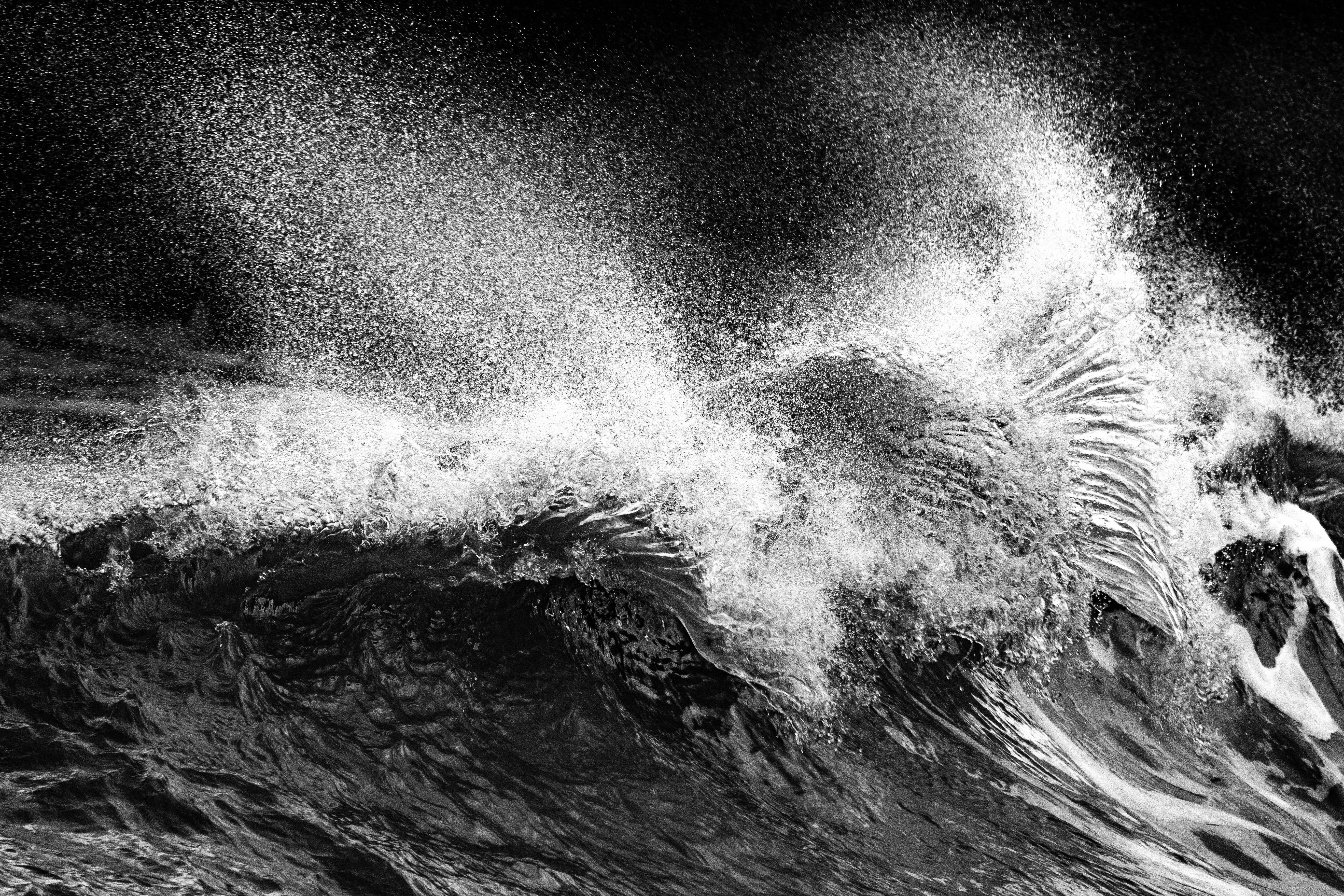Crashing Wave in Black and White · Free