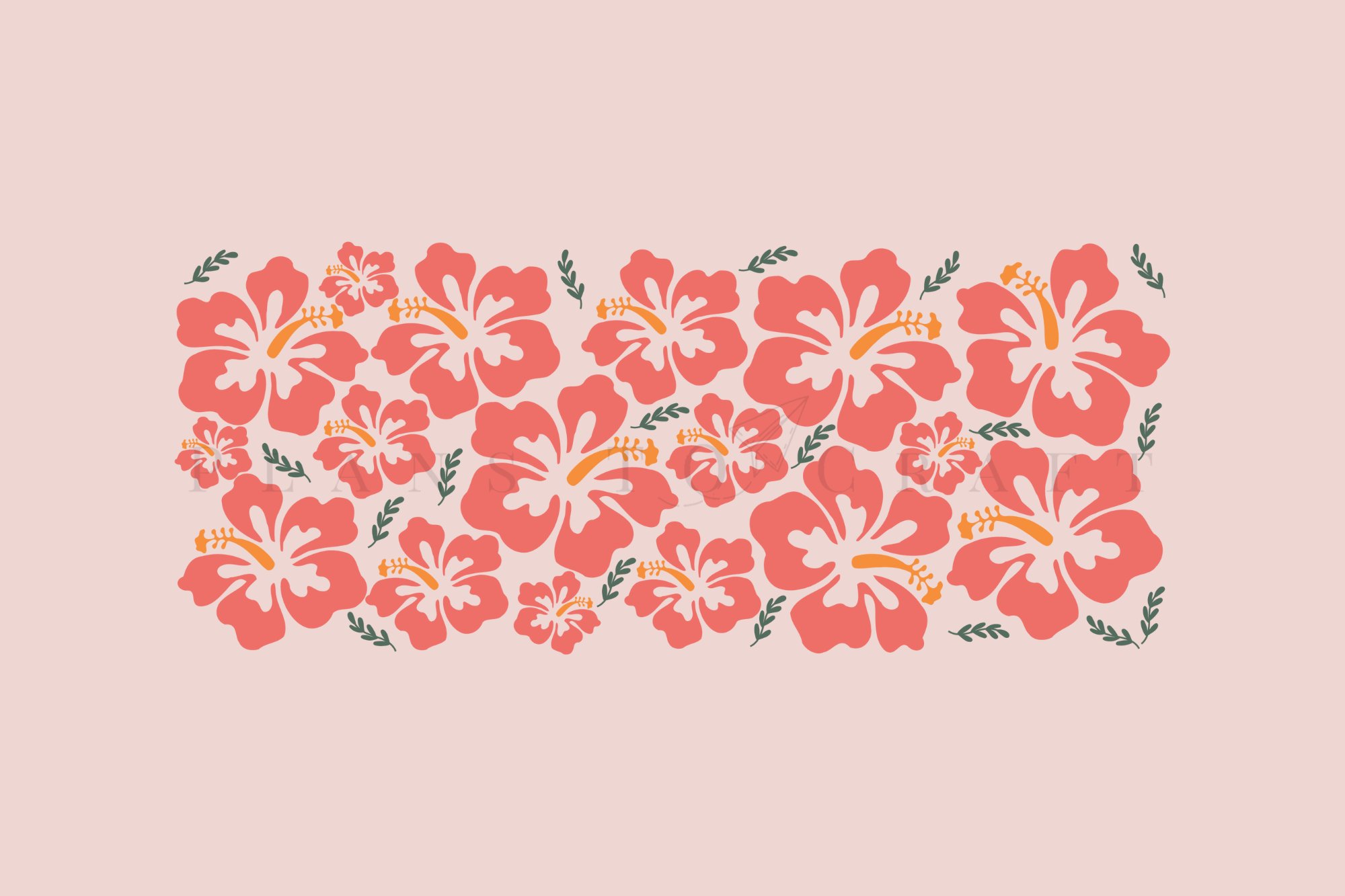 hibiscus spring flower libbey can glass wrap for 16oz 20oz