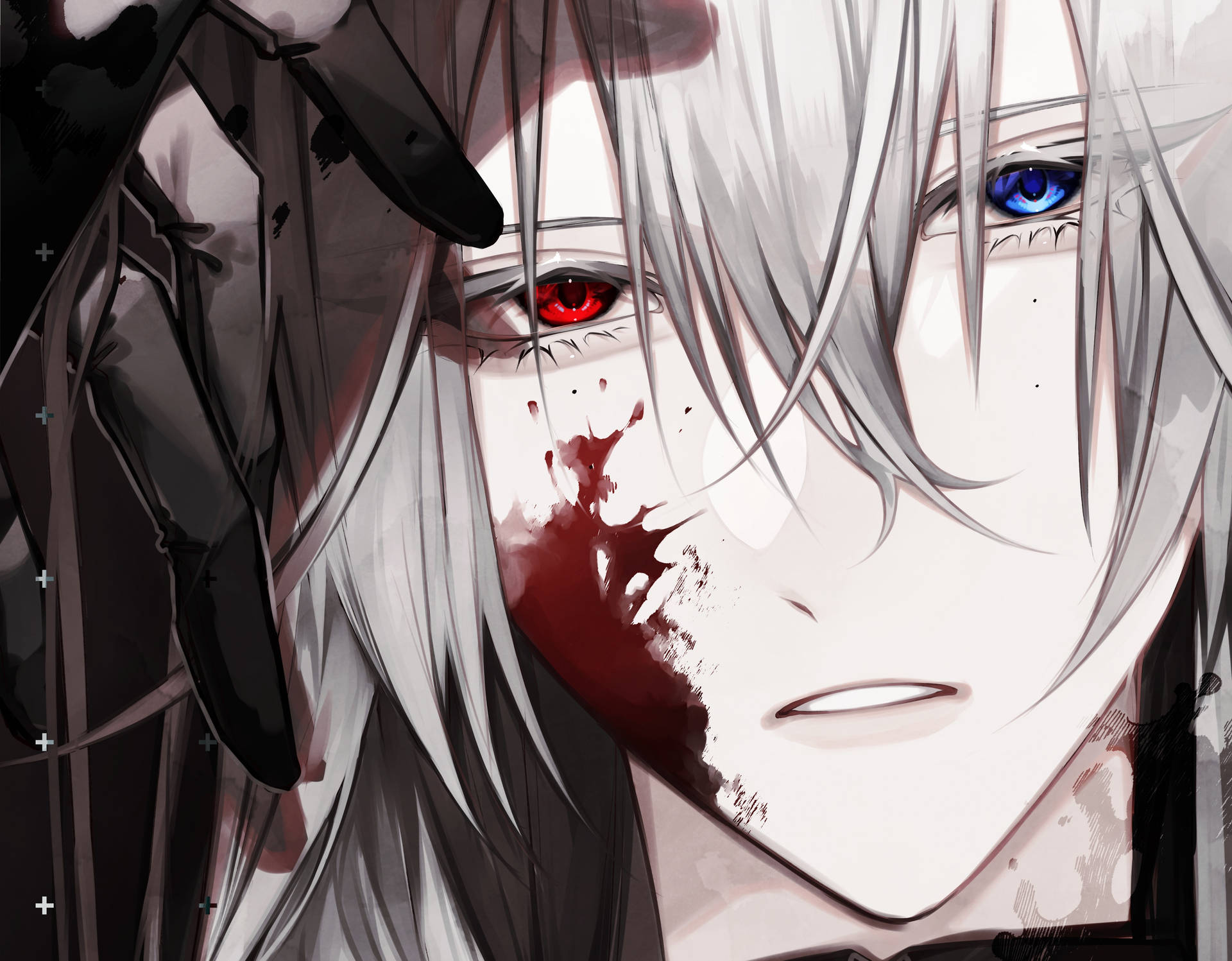 Download A mysterious and intimidating Scary Anime Boy stares ominously Wallpaper