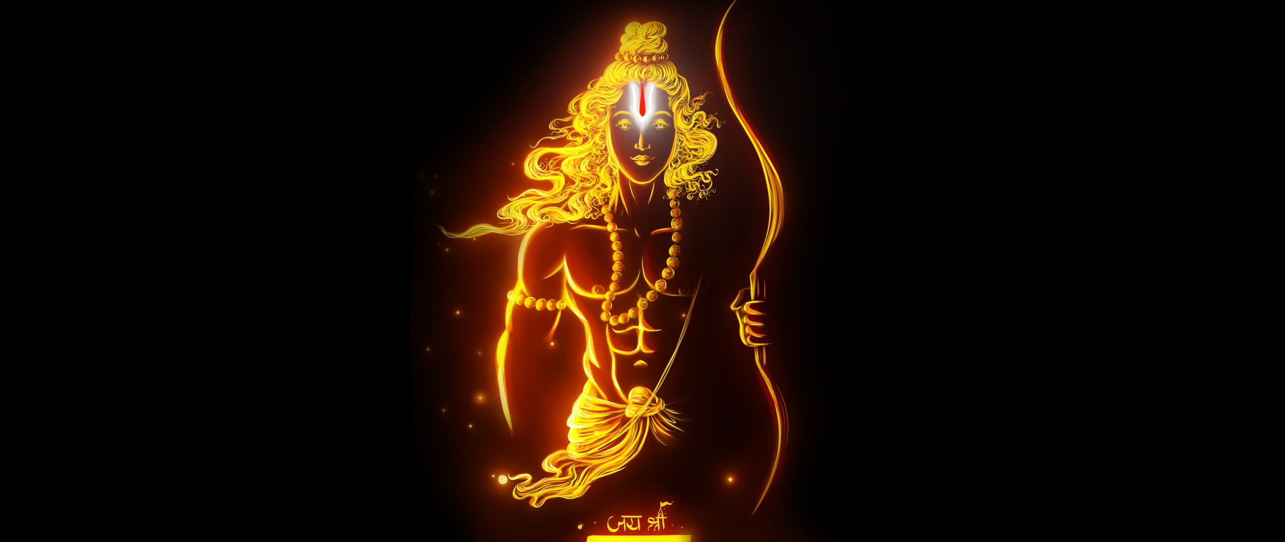 Jai Shri Ram Wallpaper 4K, Hindu God, 8K, Lord Rama, Glowing
