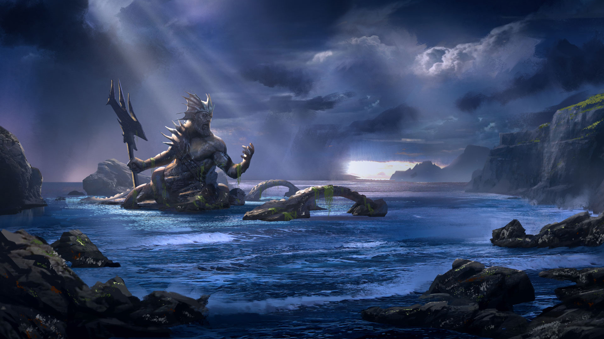 God of War Ascension Poseidon Wallpaper HD Wallpaper