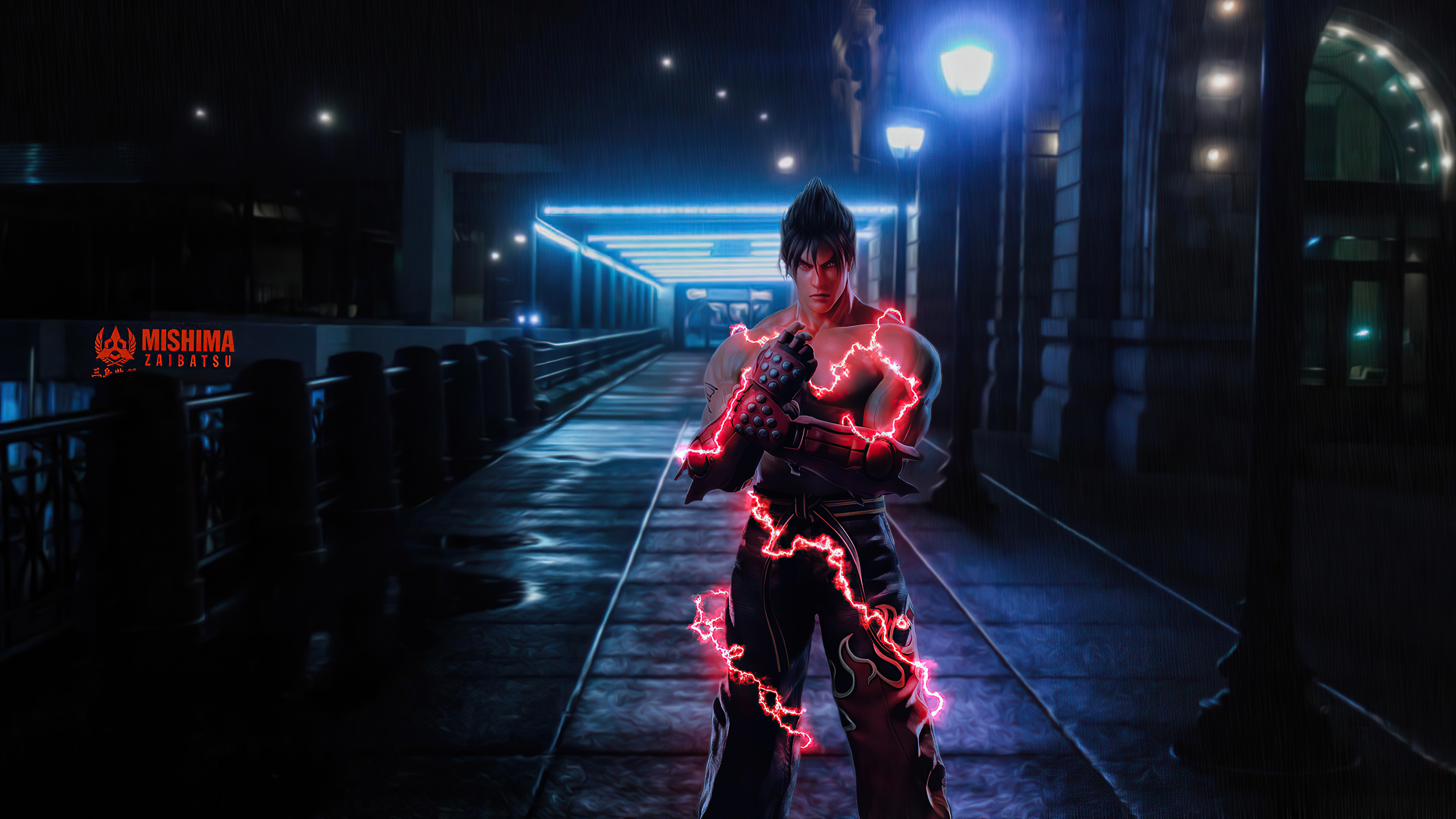 Wallpaper Tekken 7, Jin Kazama, Kazuya Mishima, Heihachi Mishima, Akuma, Background Free Image