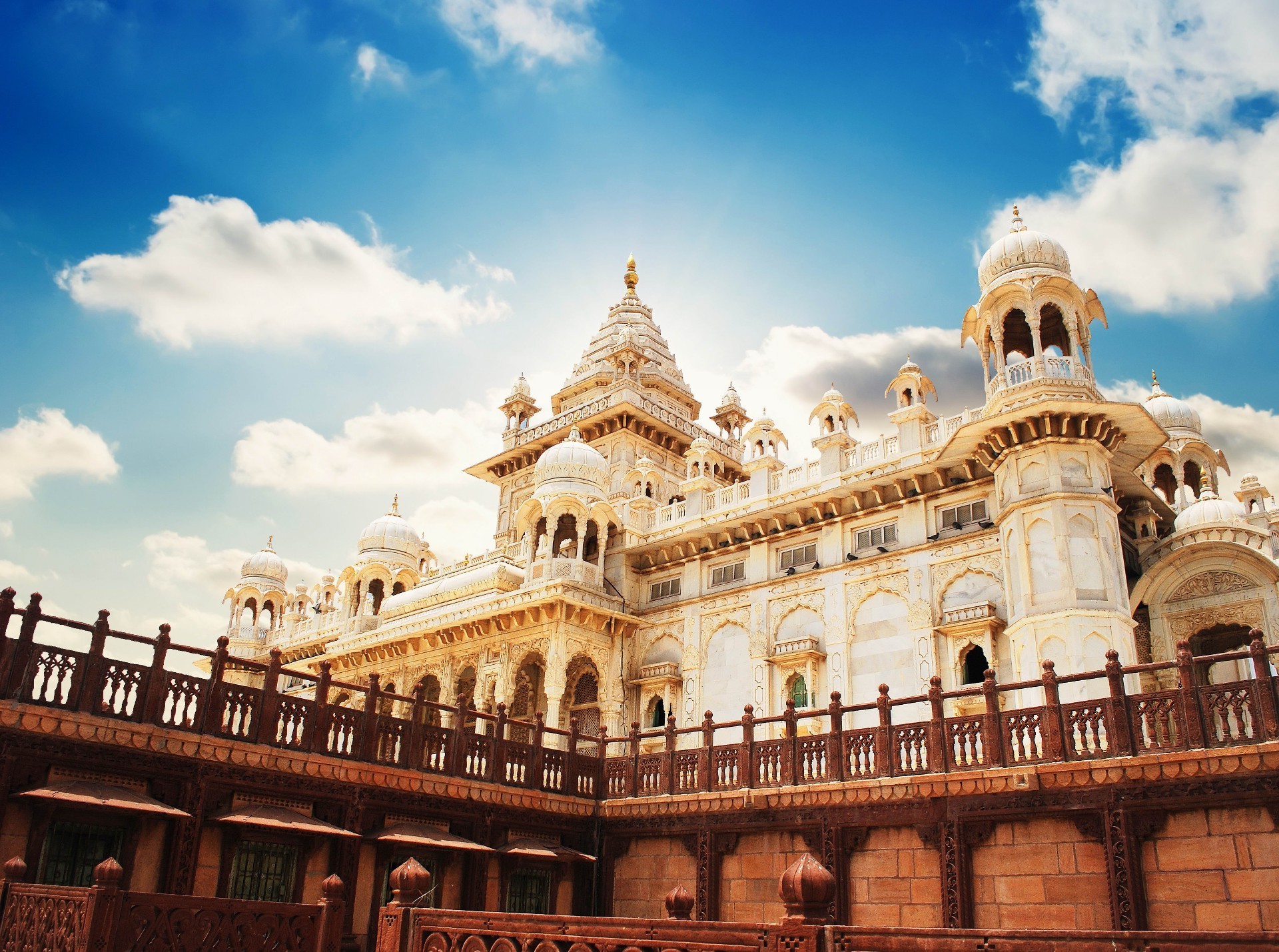 An old building in a sunny sky