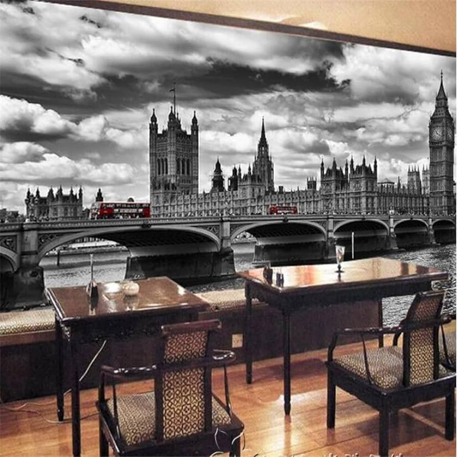 British Famous London Bridge 3D Photo Wallpaper Retro Building Black and White Industrial Style Background Wallpaper 3D*250cmx175cm(98.4x68.9inch), Amazon.co.uk: DIY & Tools