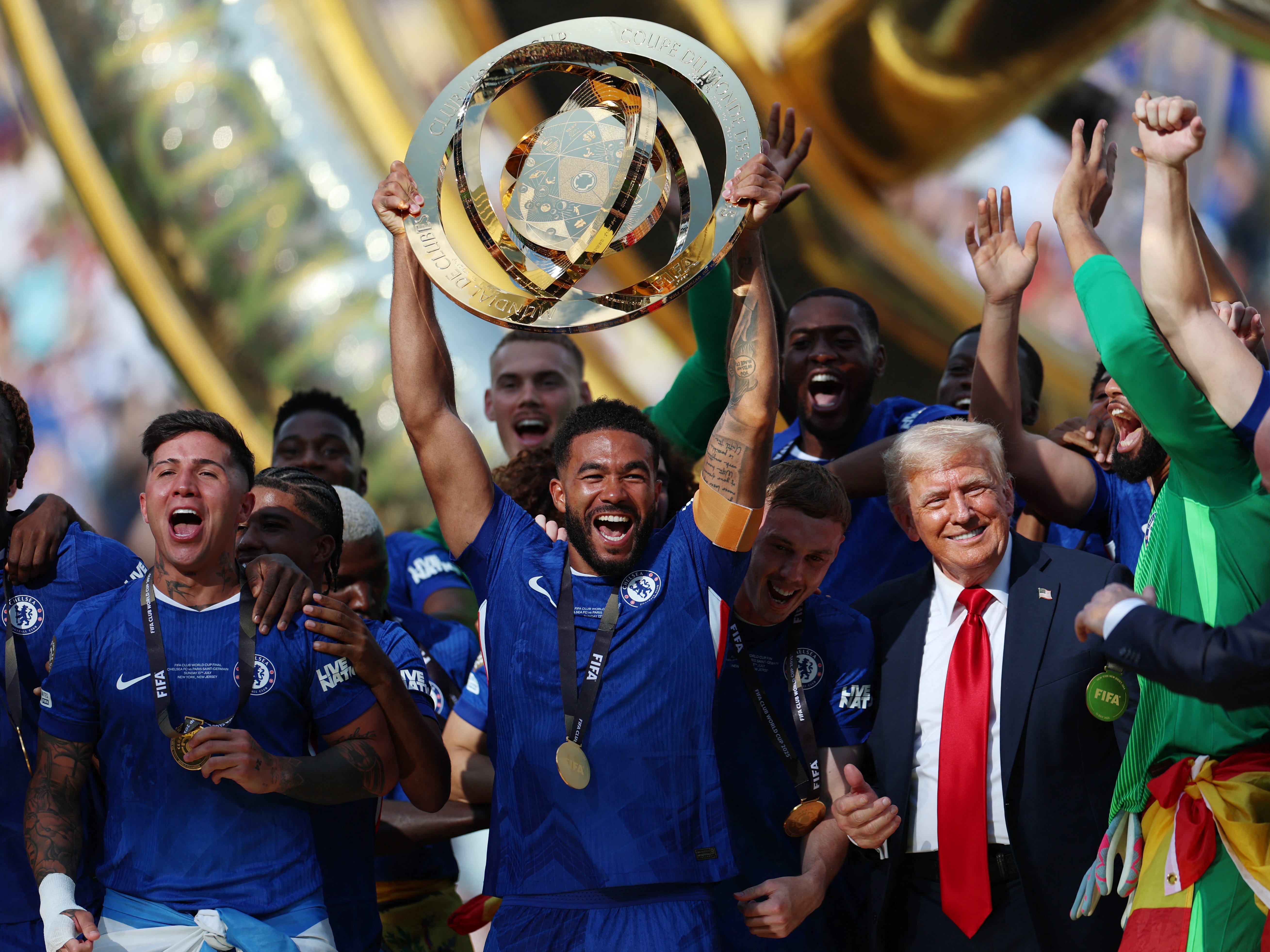 Trump crashes Chelsea Club World Cup trophy moment in awkward fashion