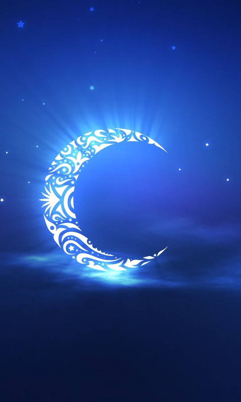 Download Moon Phone Blue Art Wallpaper