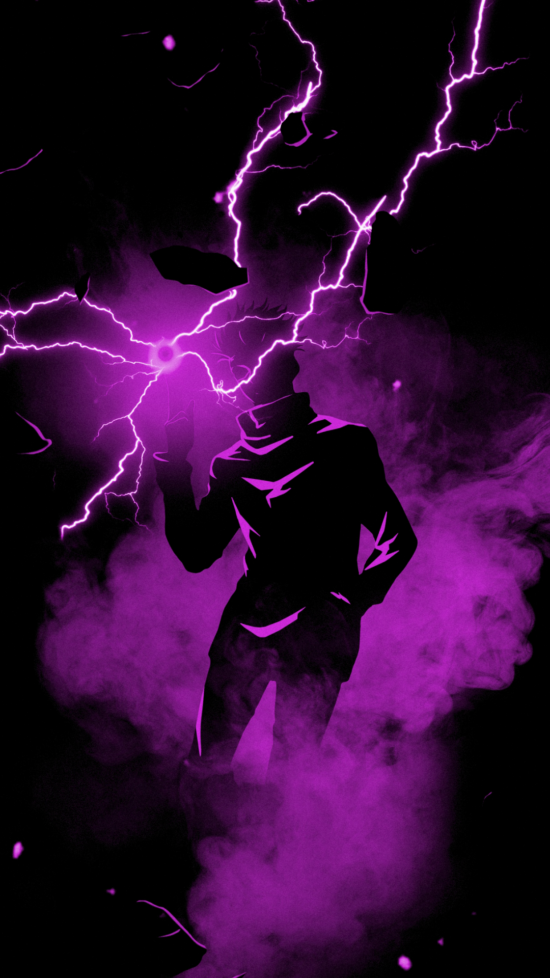 Satoru Gojo Wallpaper 4K, Lightning, Purple aesthetic