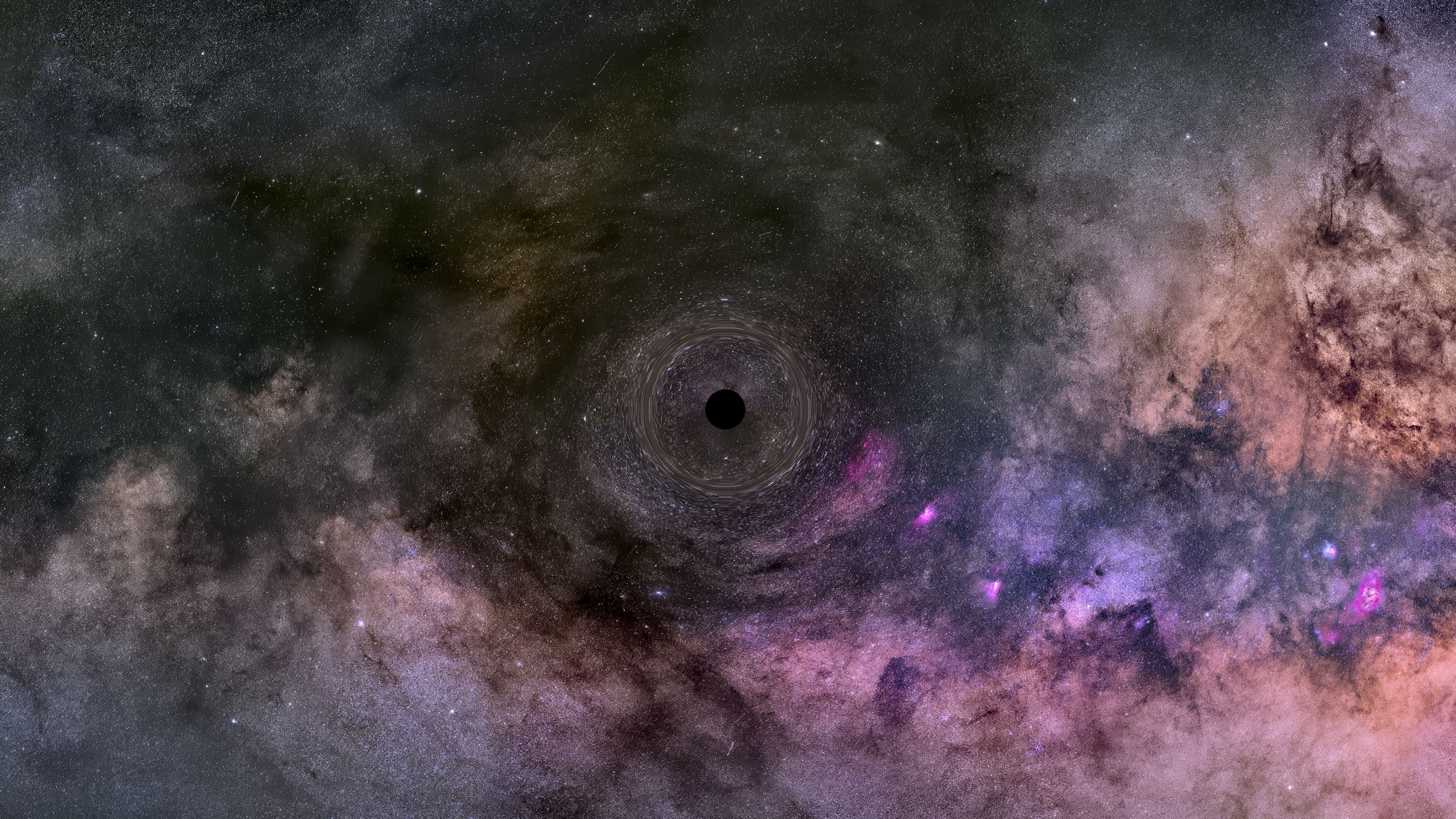 Download wallpaper 3840x2160 black hole, space, nebula, stars 4k uhd 16:9 HD background