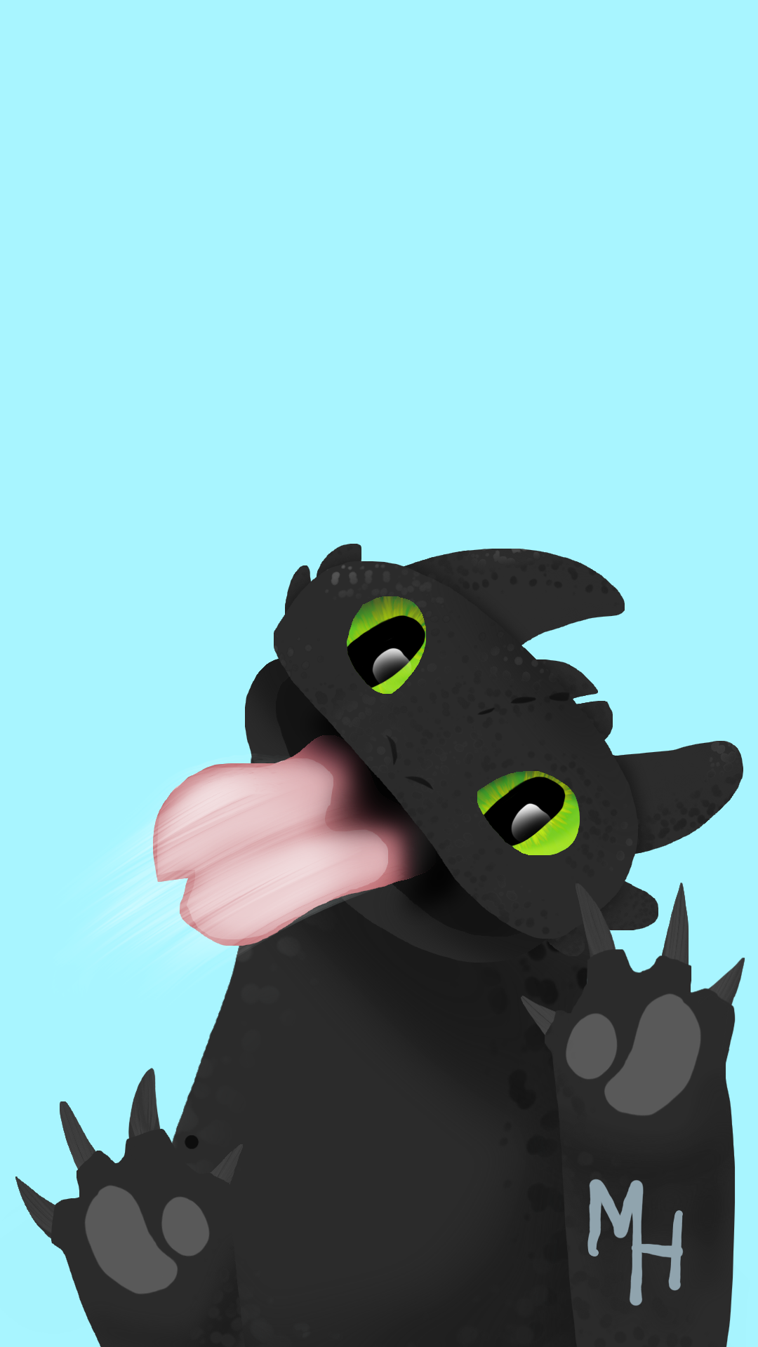 Here's a toothless wallpaper I drew recently. You are very welcome to use it for your phone if you want to (I couldn't decide between blue and yellow so here's both)