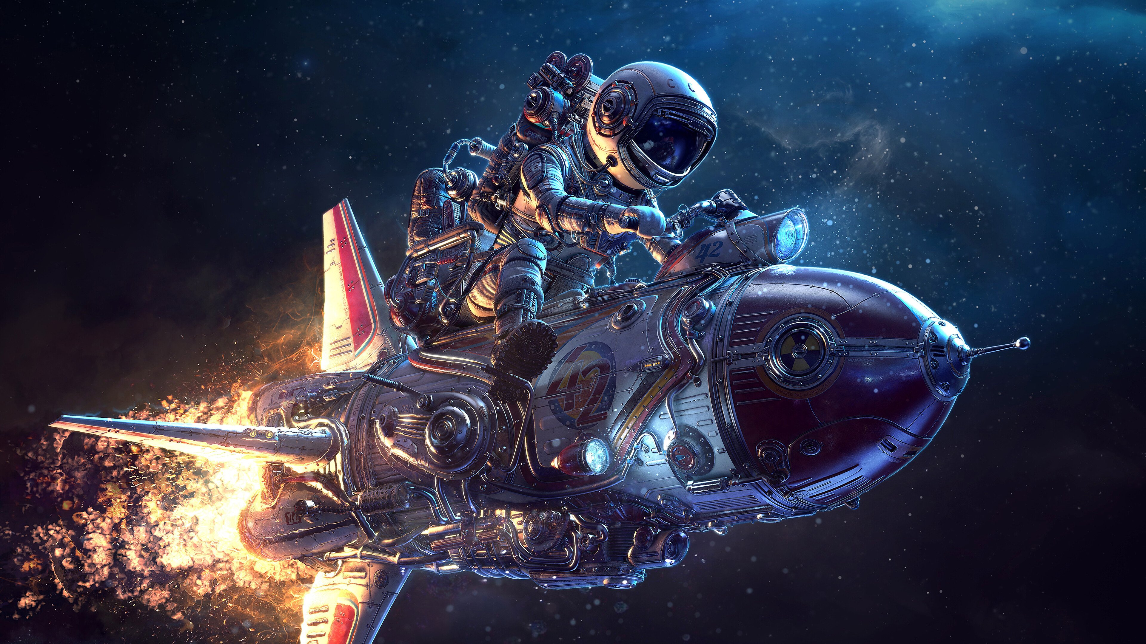Astronaut in spaceship Wallpaper 4k for Desktop