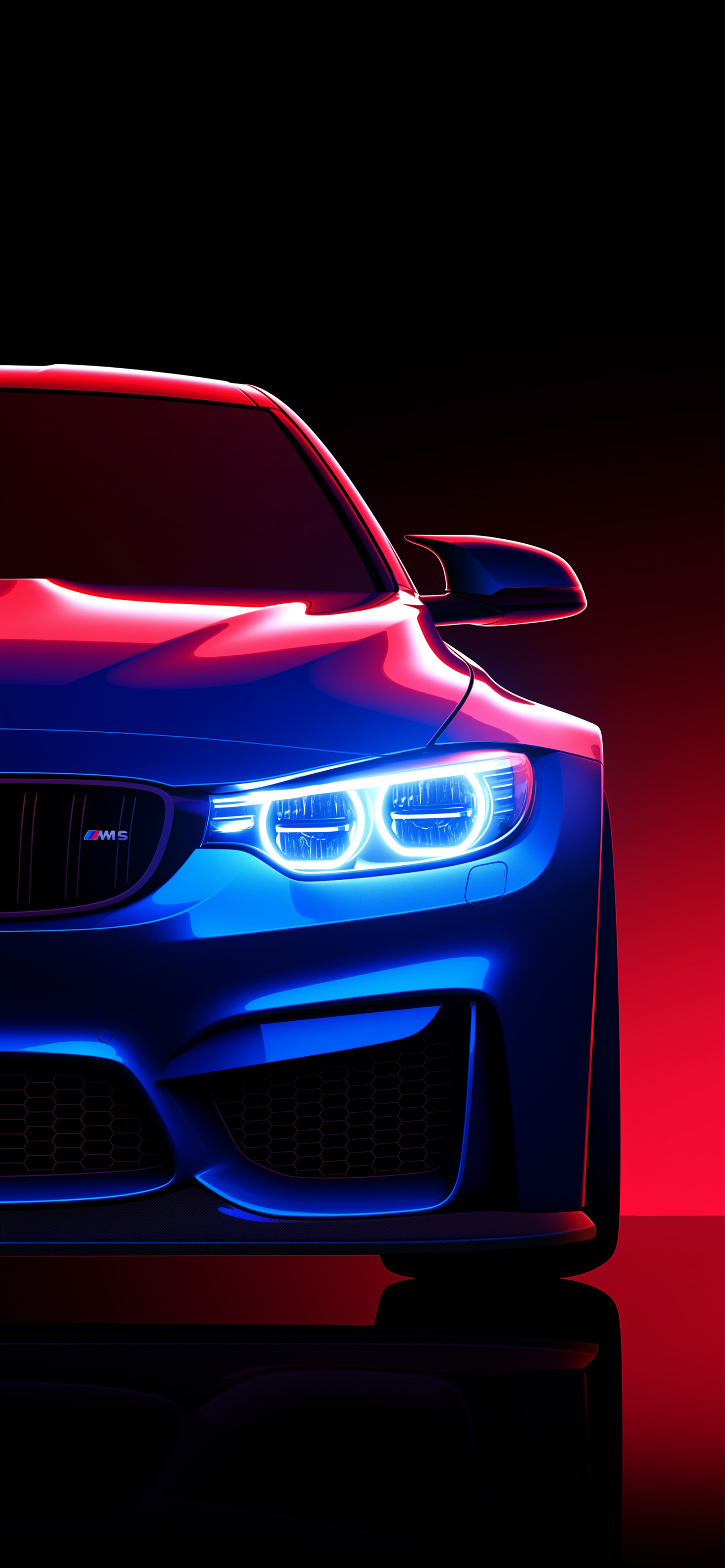 BMW Neon Glow Headlights Font Car Wallpaper