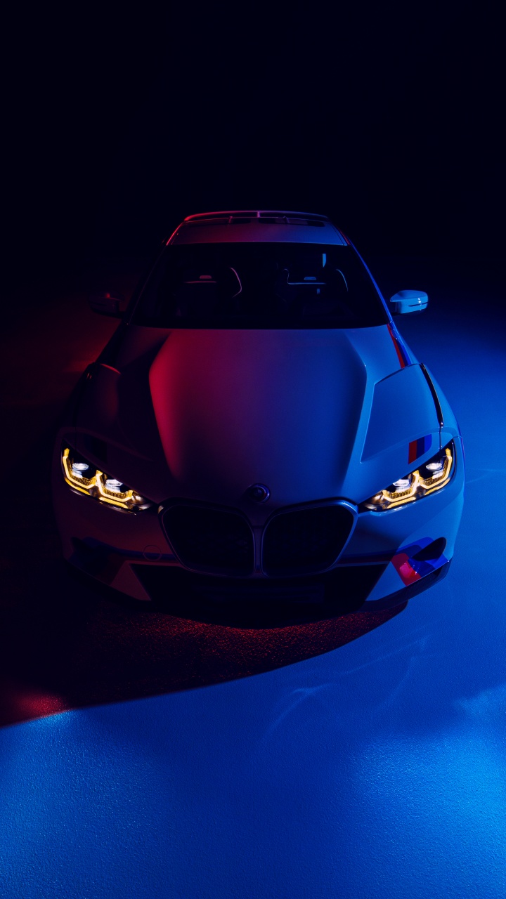 BMW CSL Wallpaper 4K, 8K, Colorful, Dark room, CGI
