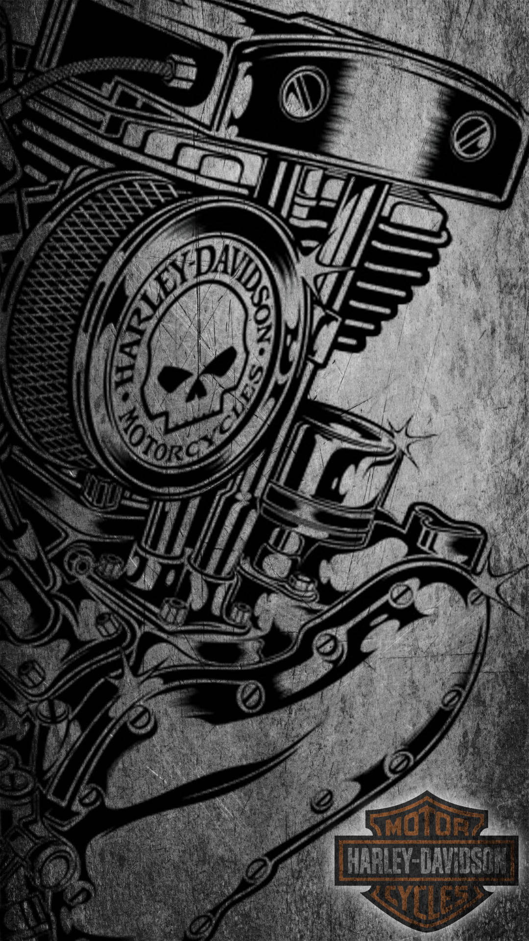 Download Sketch Harley Davidson Mobile Wallpaper