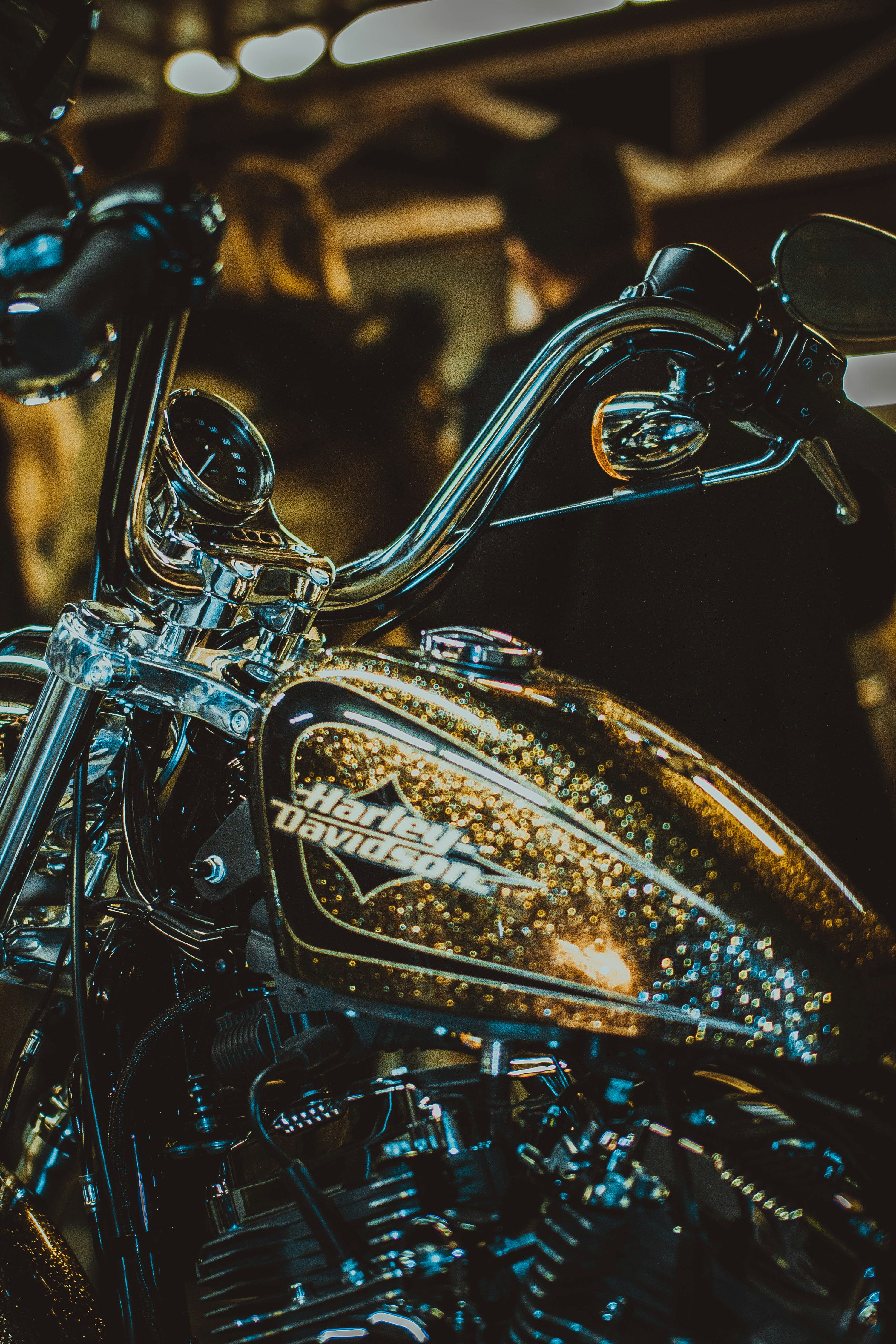 Gold Harley Davidson Motorcycle Photo