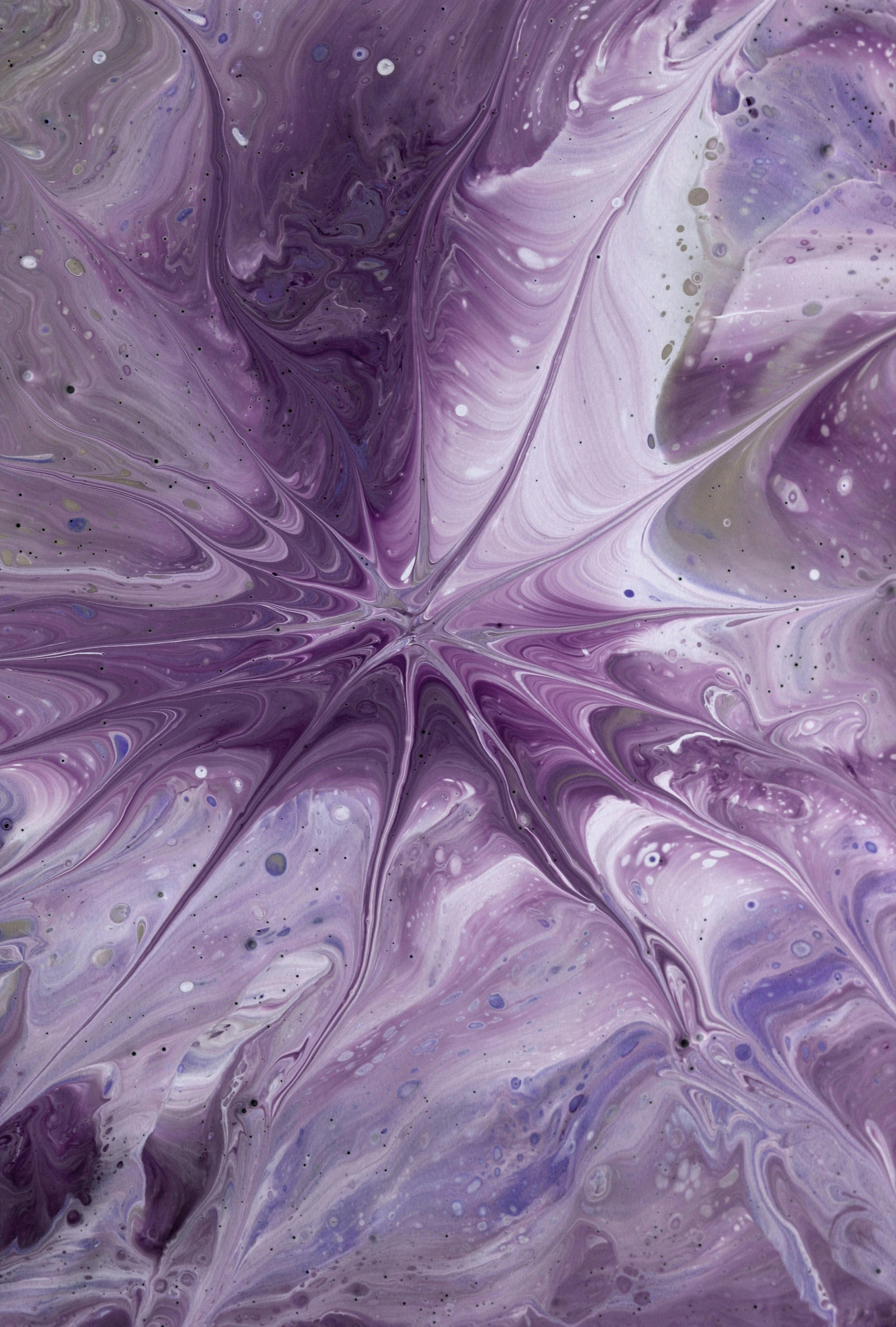 Abstract Fluid Art with Purple Swirls · Free