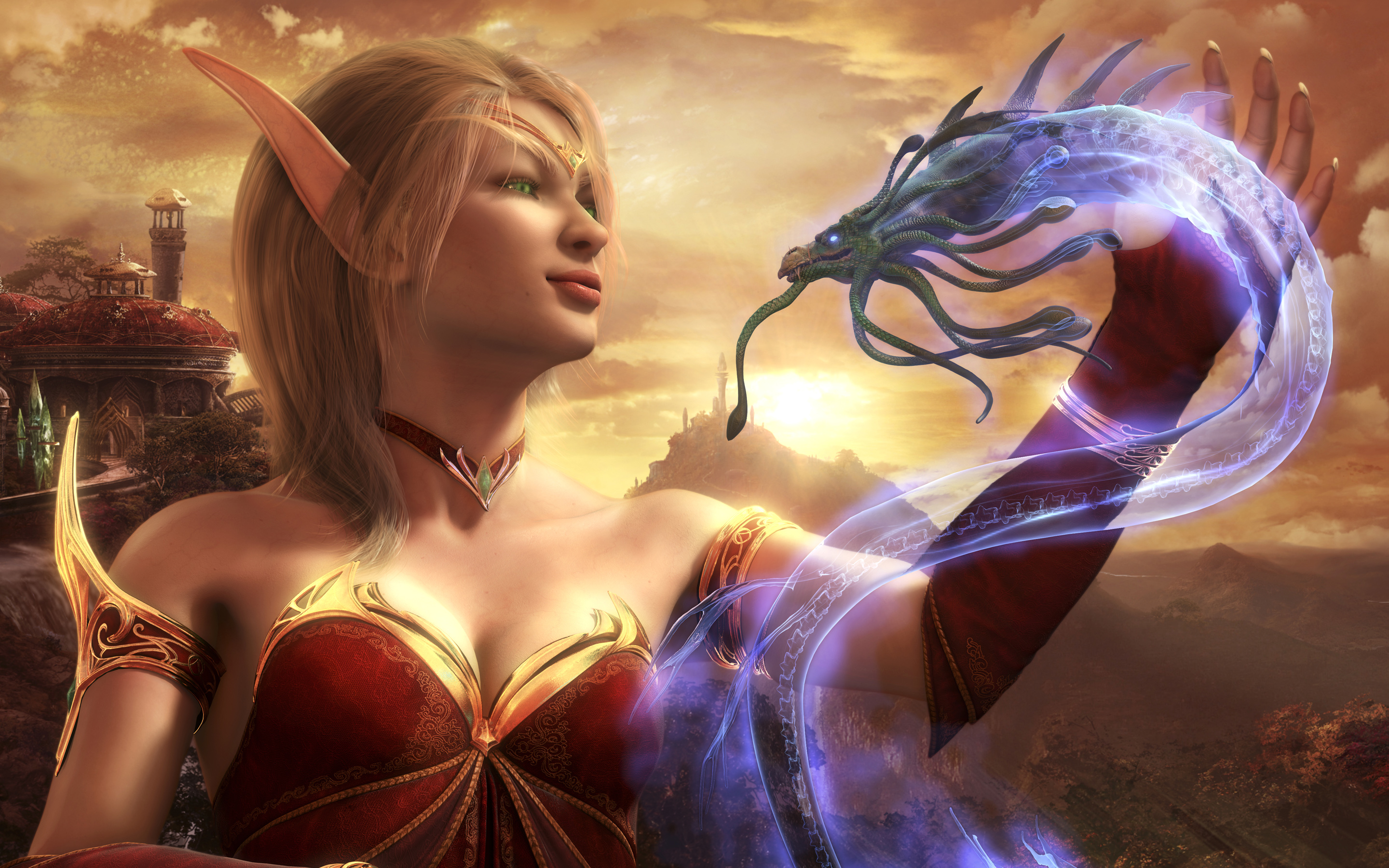 Enchanting Blood Elf HD Wallpaper from World of Warcraft