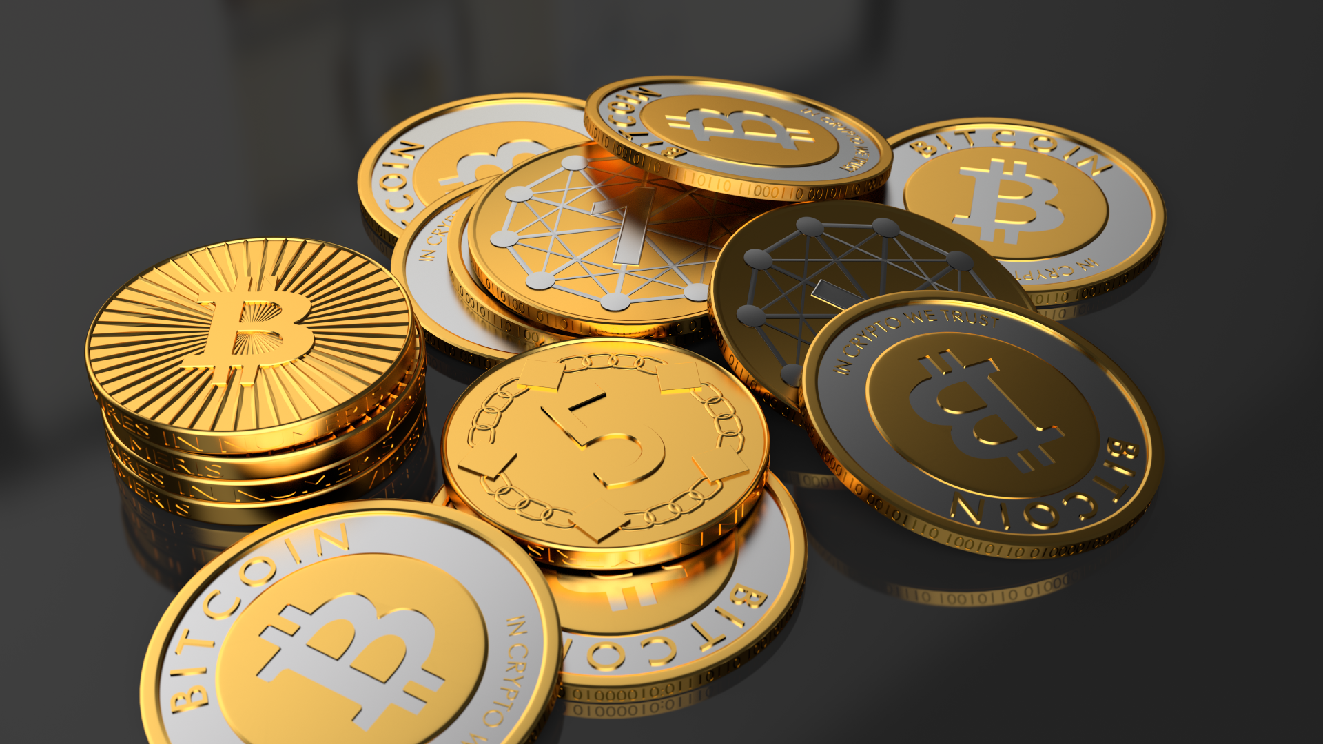 Cryptocurrency coins Bitcoin Desktop wallpaper 1920x1080