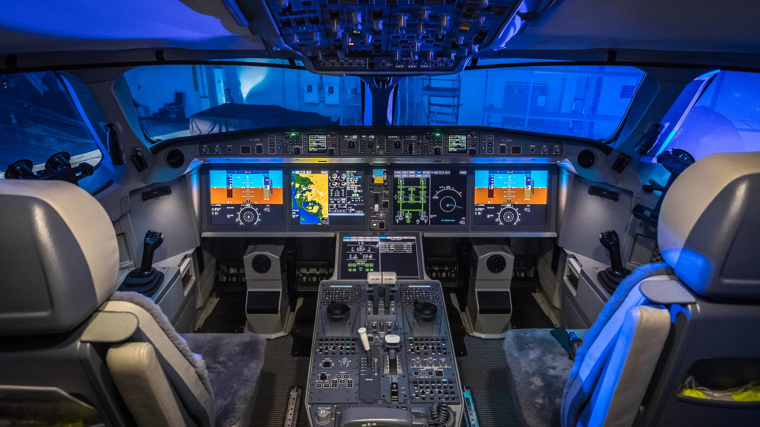 Wallpaper bombardier, cockpit, cs300 for mobile and desktop, section авиация, resolution 2560x1440