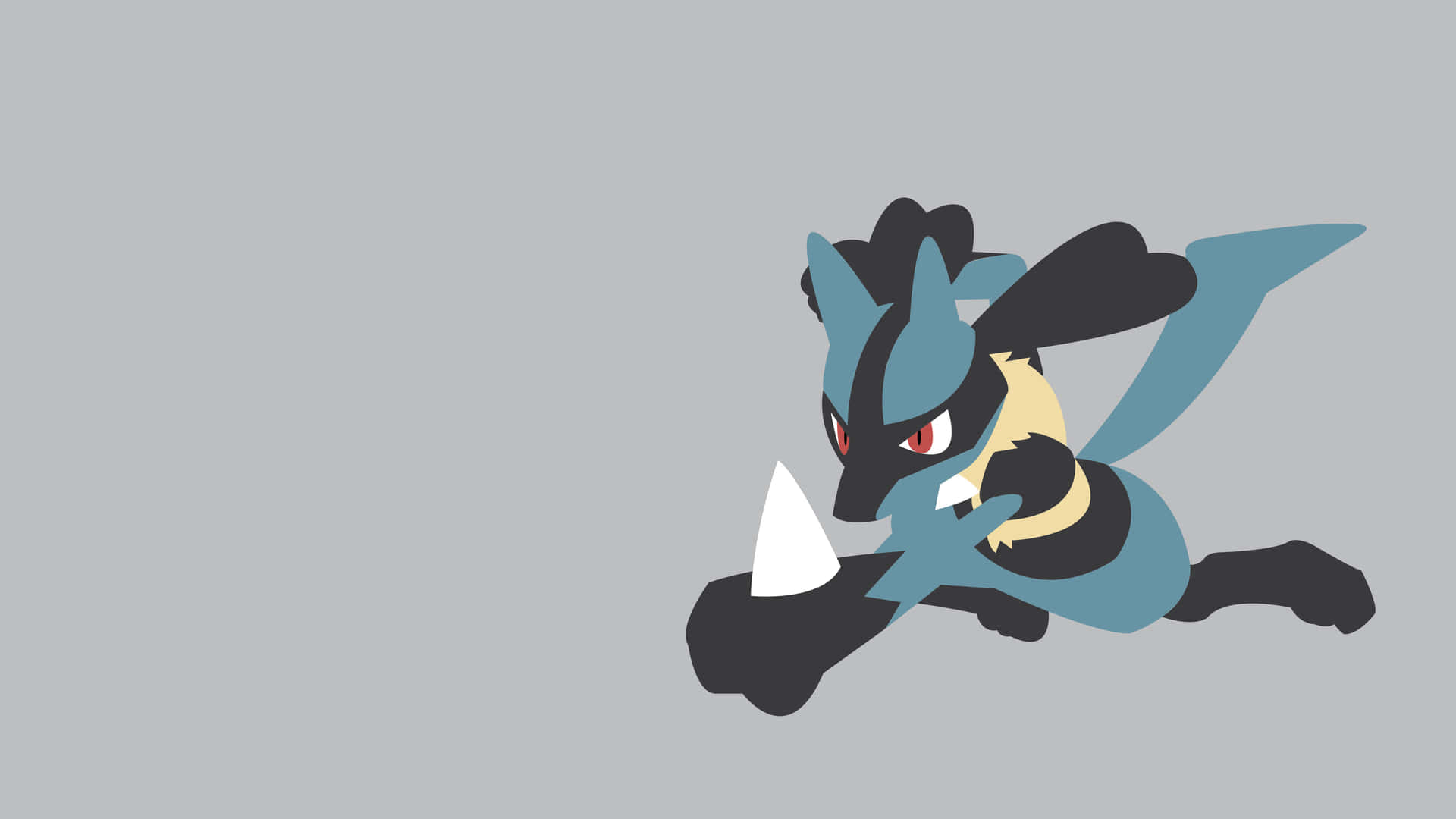 Download Minimalist Gray Pokemon Lucario Wallpaper