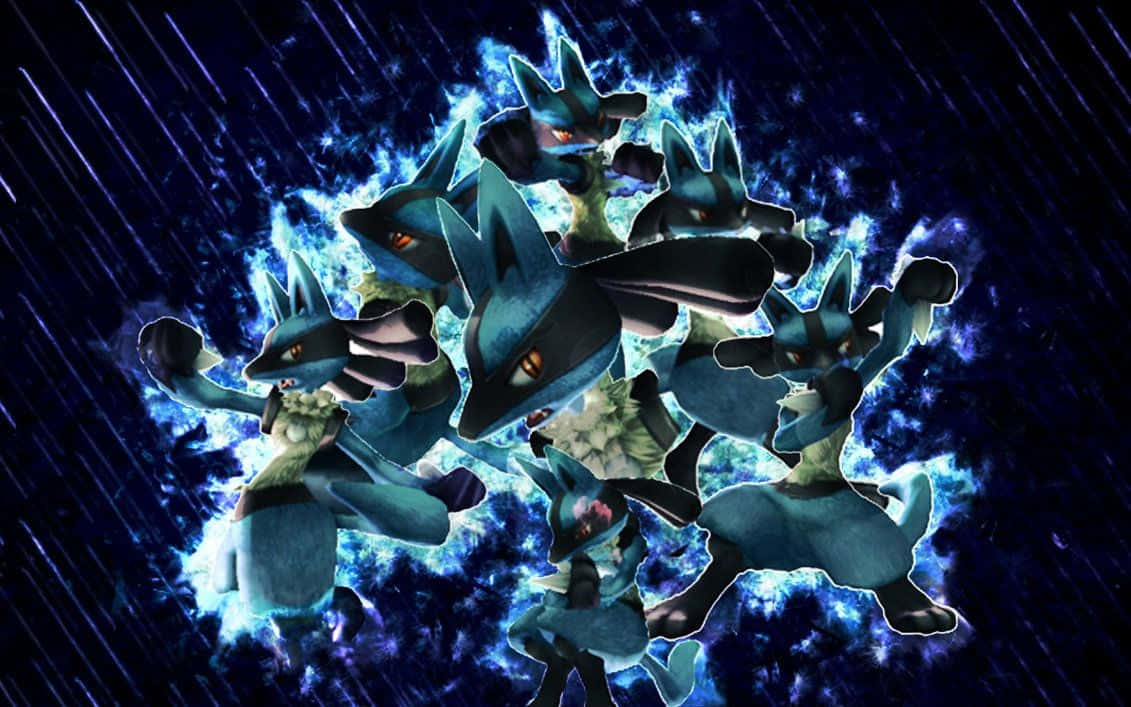 Download Pokemon Lucario Blue Collage Wallpaper