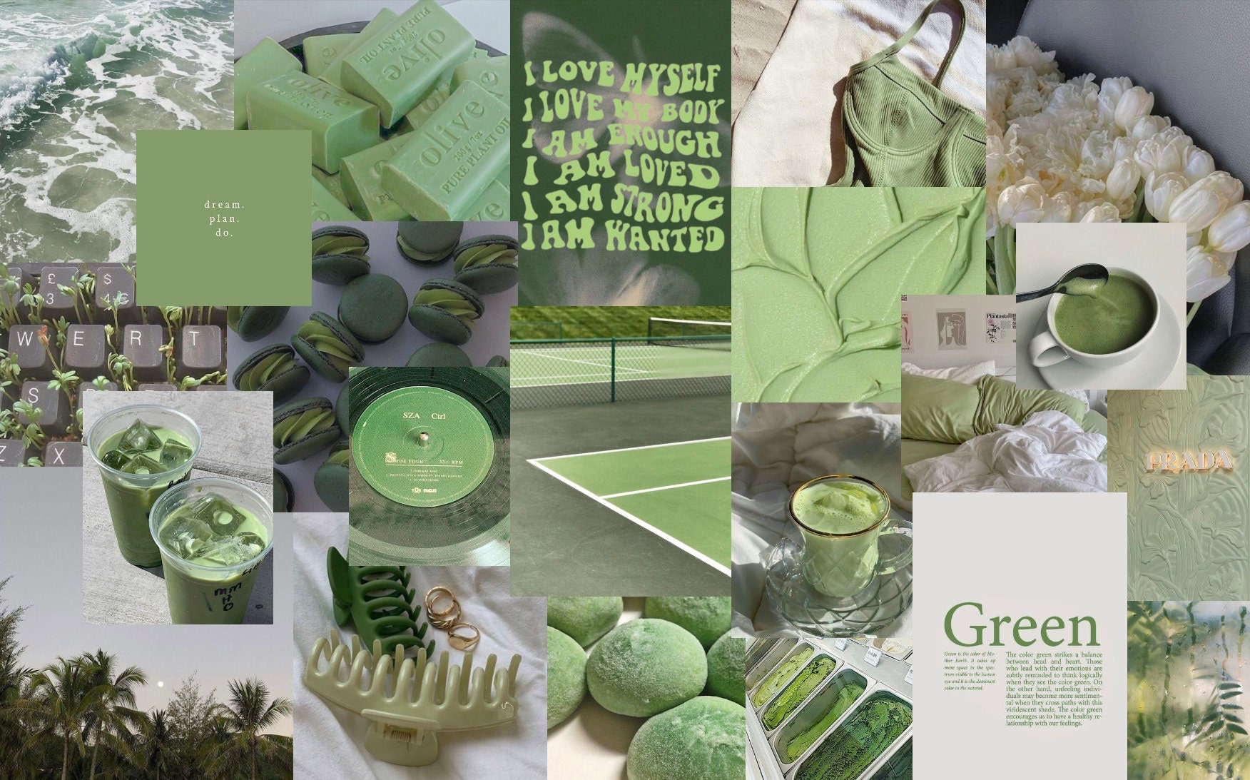 Aesthetic Sage Green Desktop Wallpaper Sizes Great for Mac & PC Computers!. Babe on Brand