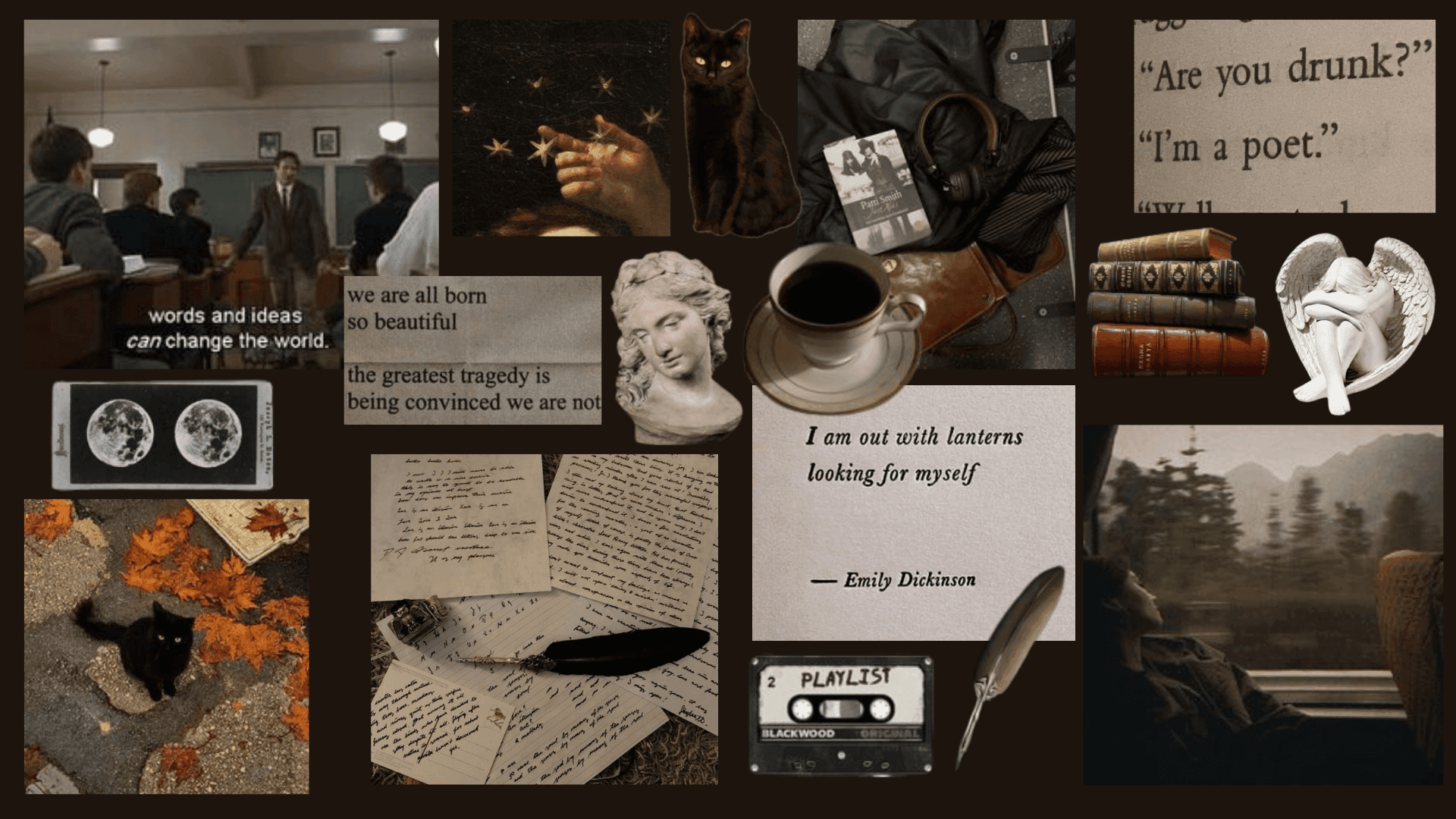 Dark Academia Desktop Wallpaper