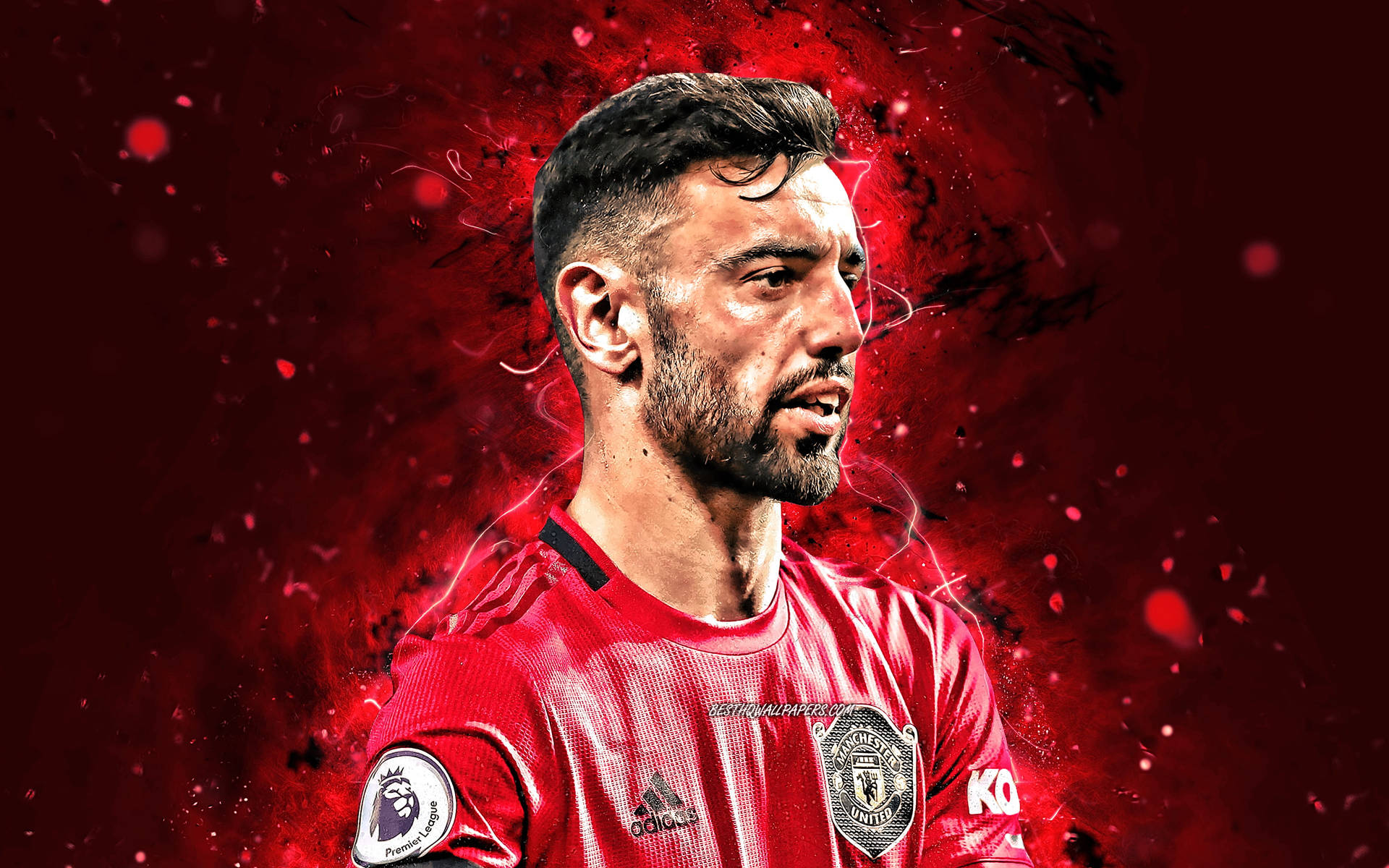 Download Bruno Fernandes Aesthetic Red Wallpaper