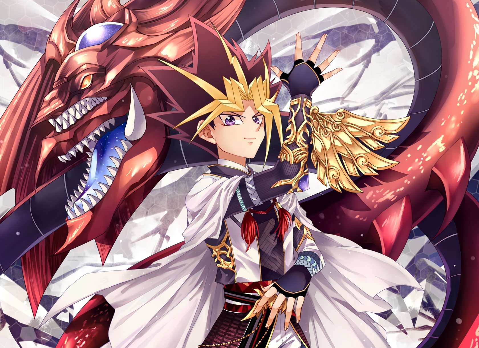 yu gi oh, Duel, Monsters, Yu gi oh, Yami, Yugi, Slifer, The, Sky, Dragon, Looking, Ahead Wallpaper HD / Desktop and Mobile Background