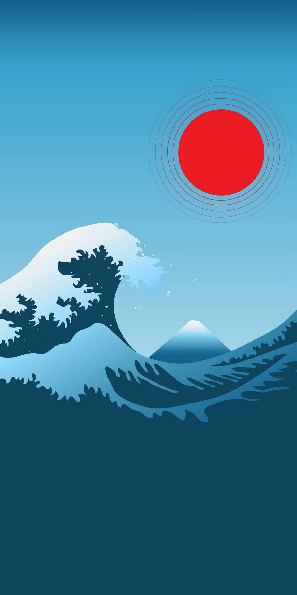 Download Japanese Waves Minimalism Art Wallpaper