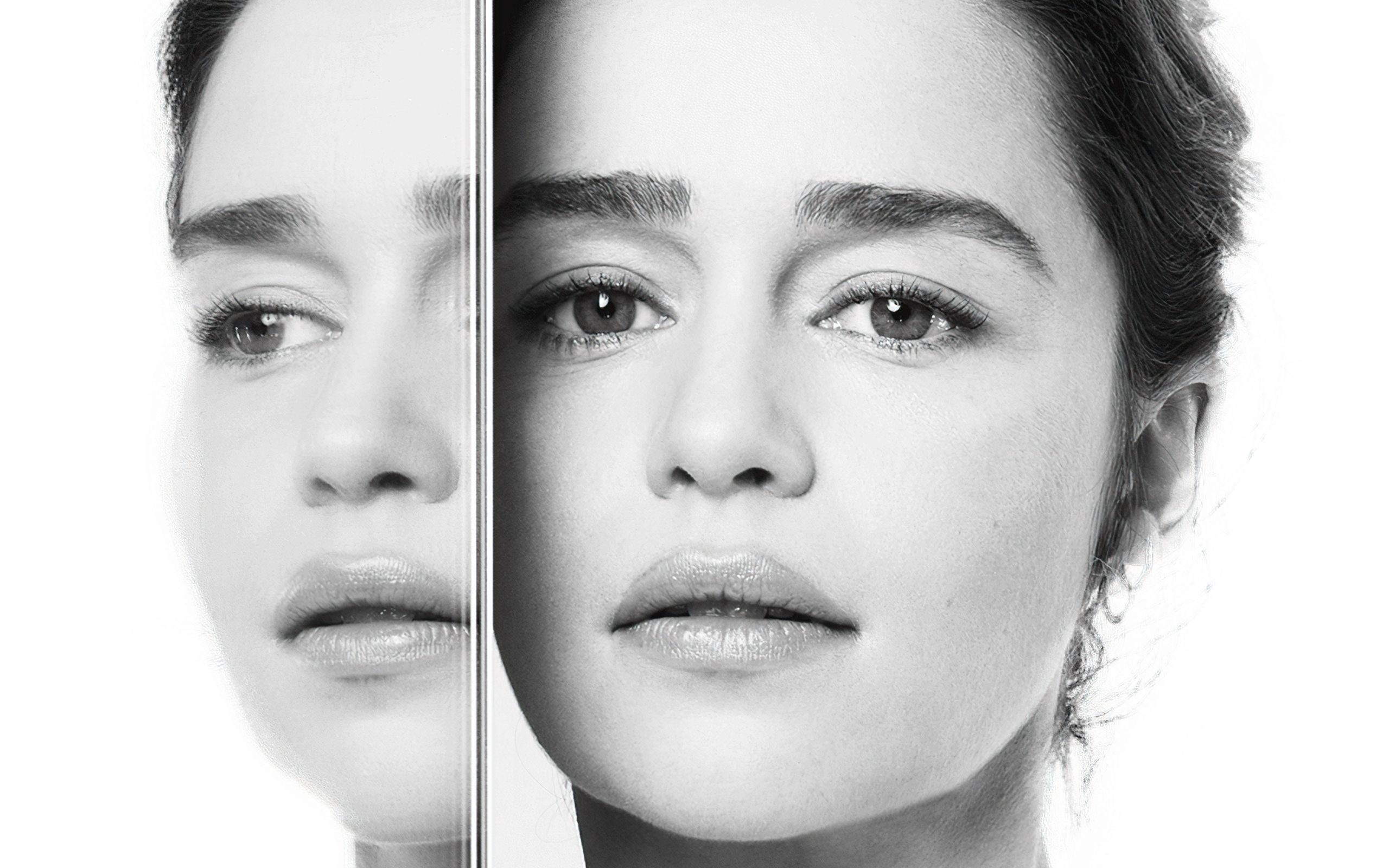 The face of British actress Emilia Clarke Desktop wallpaper 2560x1600