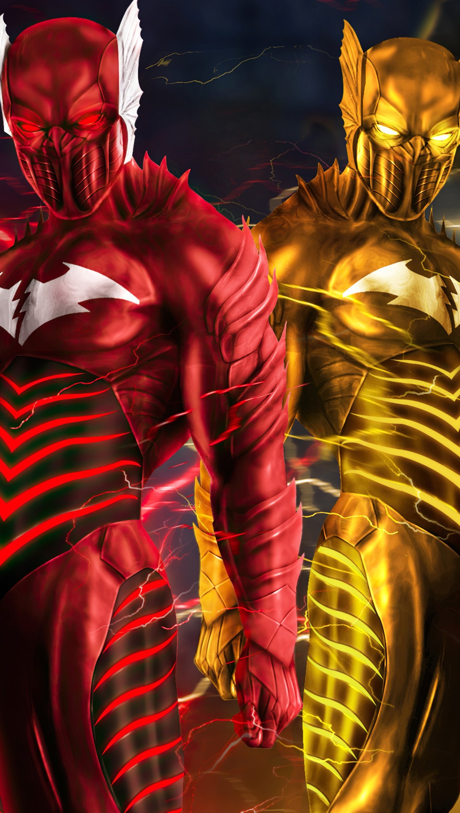 Red Death Bruce Wayne and Reverse Death Barry Allen Wallpaper for iPhone and Mobile Phone