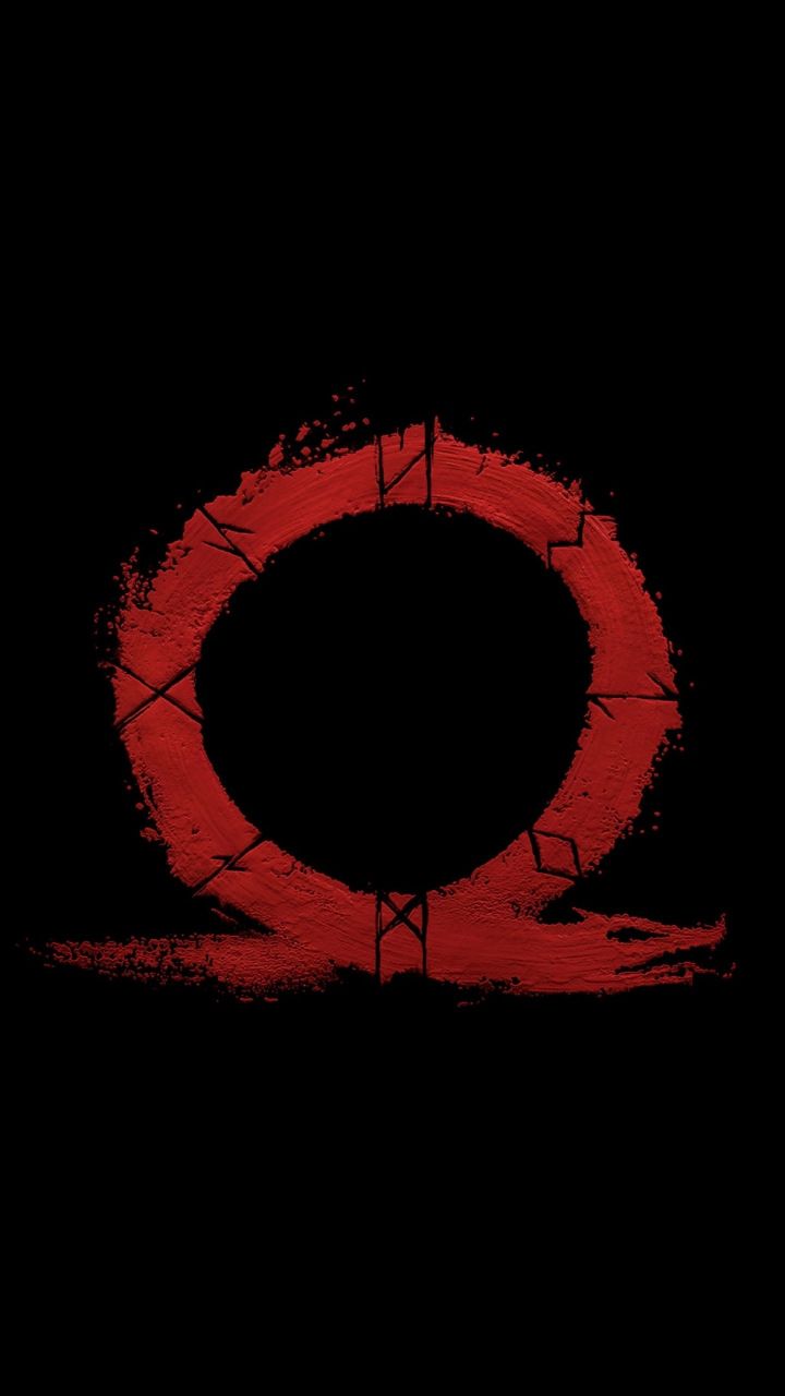 God of war, omega, logo, video game, minimal, 720x1280 wallpaper